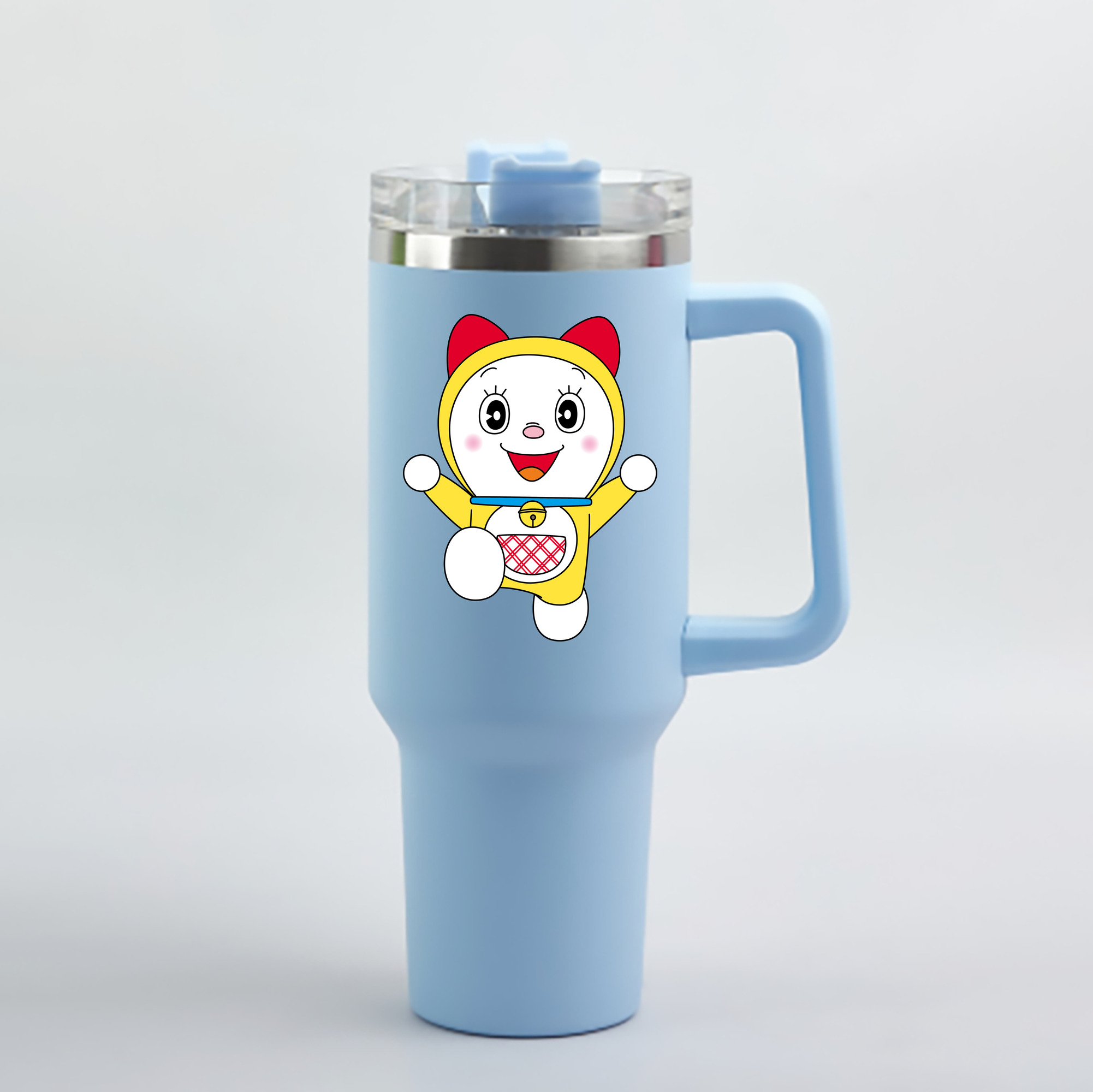 （画像用） ドラえもん ドラミ Doraemon Dorami 1200mL車用タンブラー - クリスタルステッカー（プラスチックストロー付き）