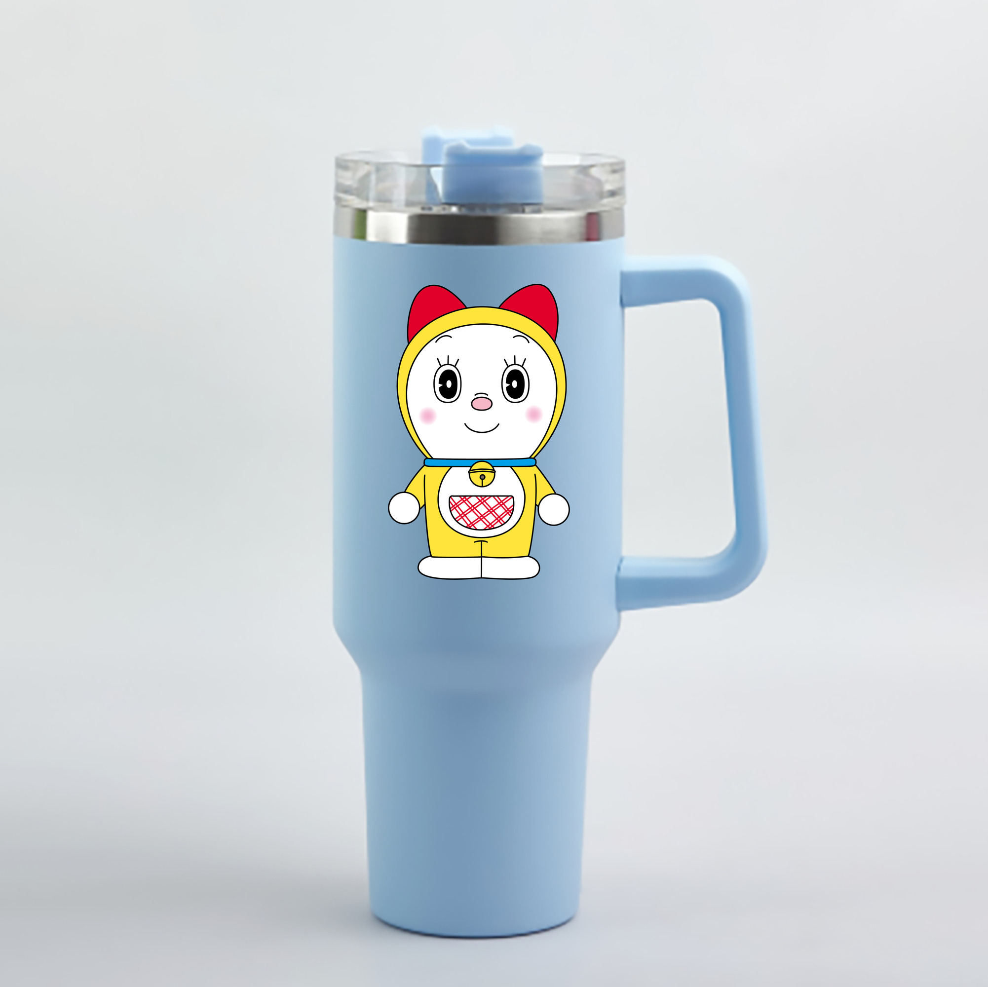 （画像用） ドラえもん ドラミ Doraemon Dorami 1200mL車用タンブラー - クリスタルステッカー（プラスチックストロー付き）