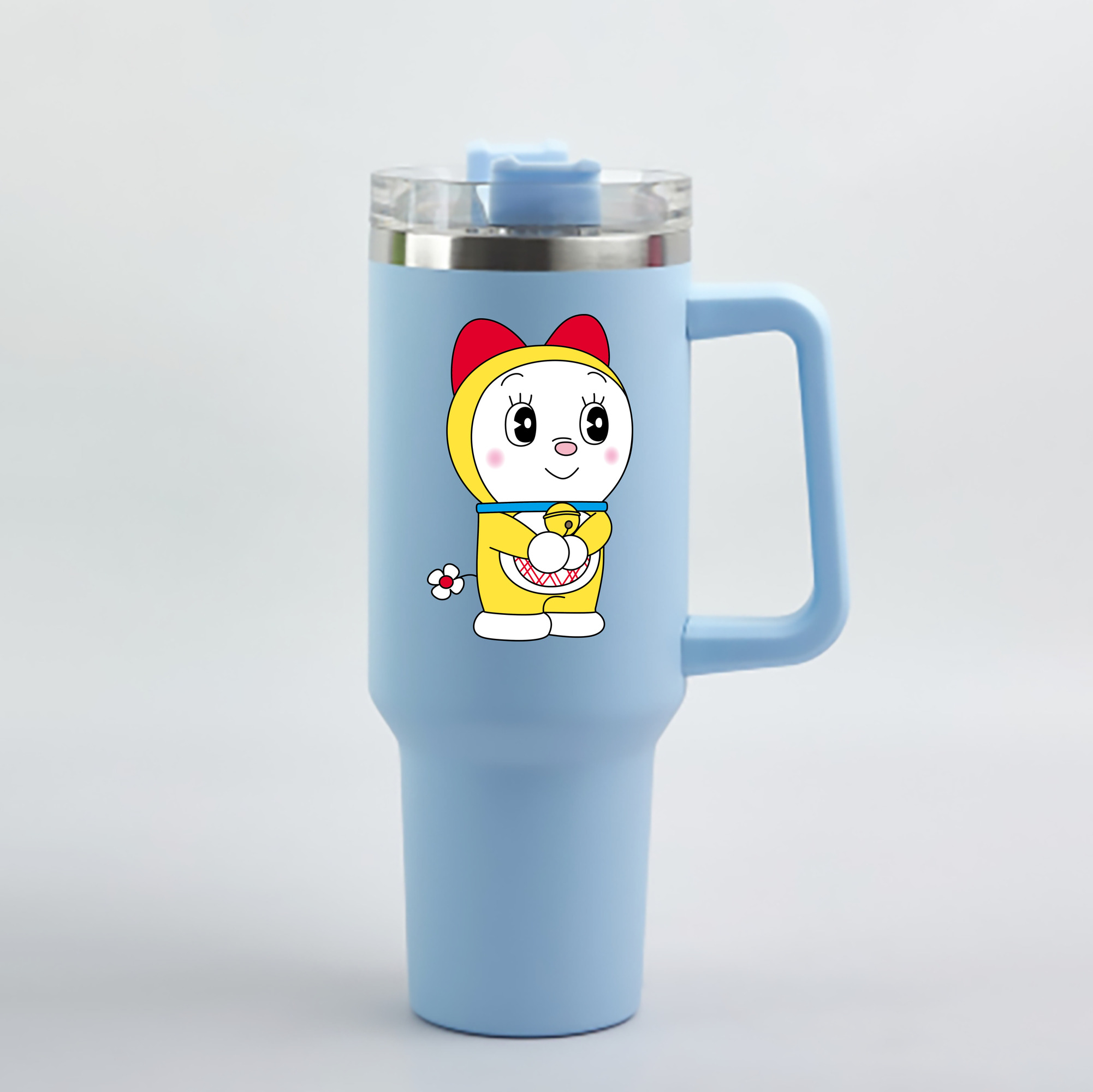（画像用） ドラえもん ドラミ Doraemon Dorami 1200mL車用タンブラー - クリスタルステッカー（プラスチックストロー付き）