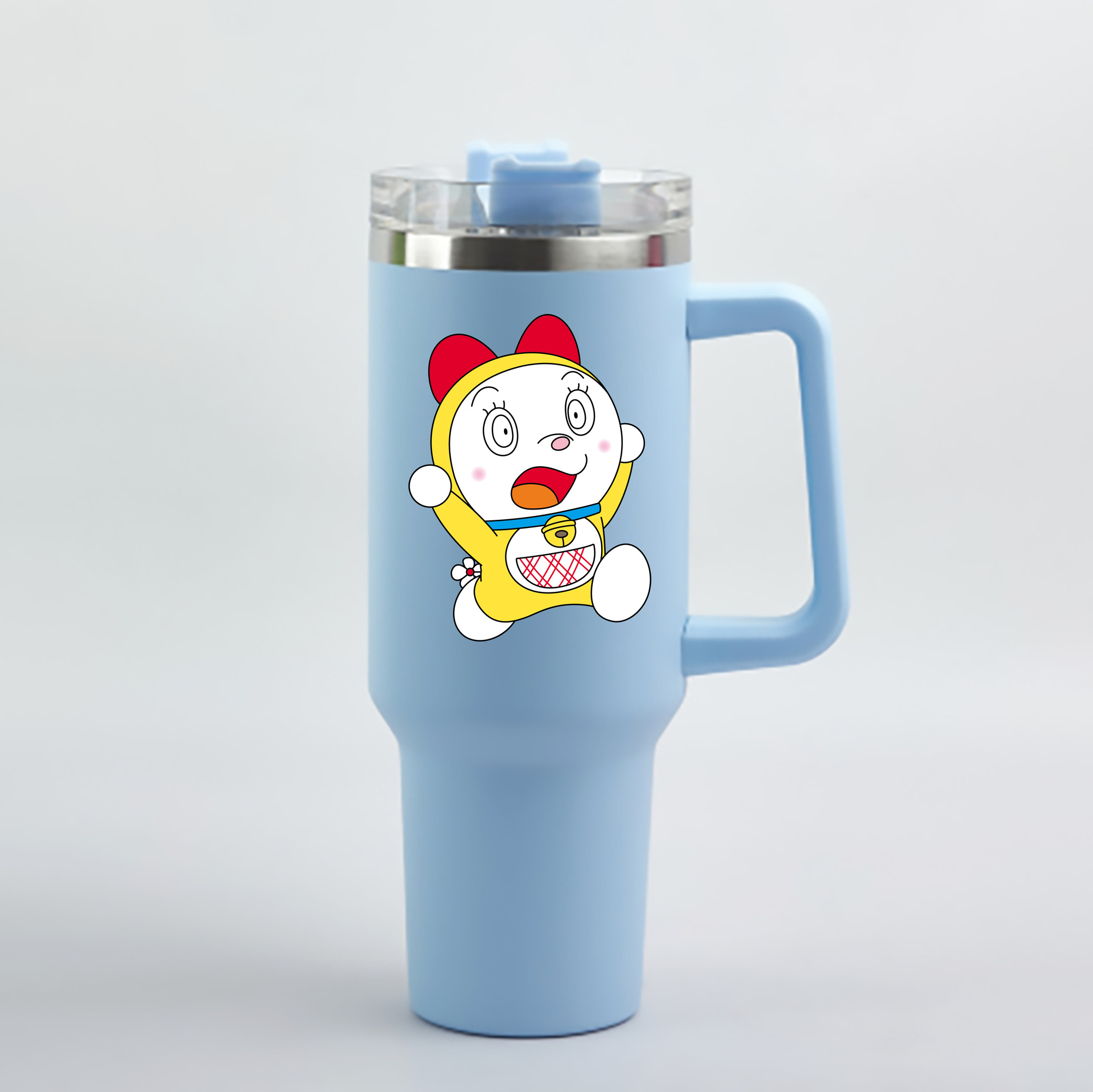 （画像用） ドラえもん ドラミ Doraemon Dorami 1200mL車用タンブラー - クリスタルステッカー（プラスチックストロー付き）