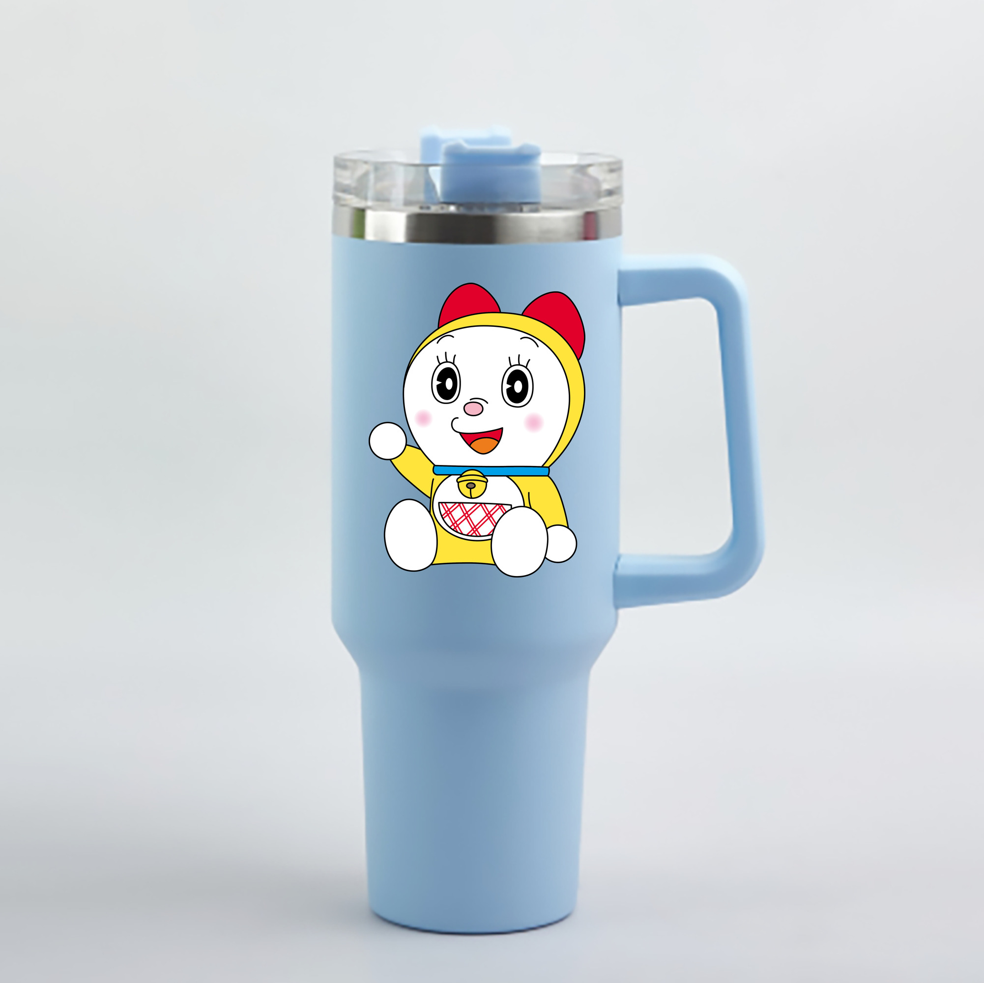 （画像用） ドラえもん ドラミ Doraemon Dorami 1200mL車用タンブラー - クリスタルステッカー（プラスチックストロー付き）