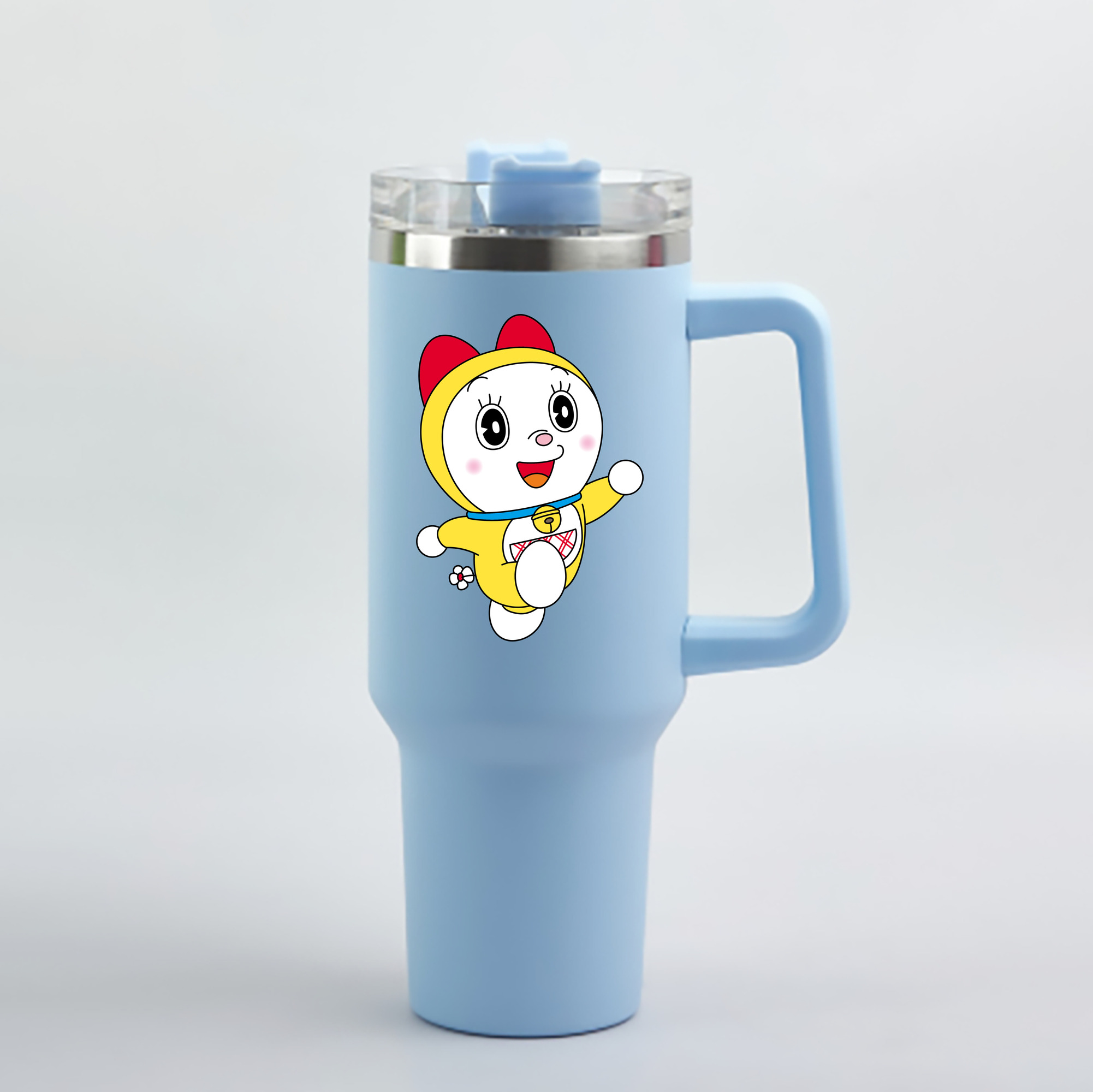 （画像用） ドラえもん ドラミ Doraemon Dorami 1200mL車用タンブラー - クリスタルステッカー（プラスチックストロー付き）