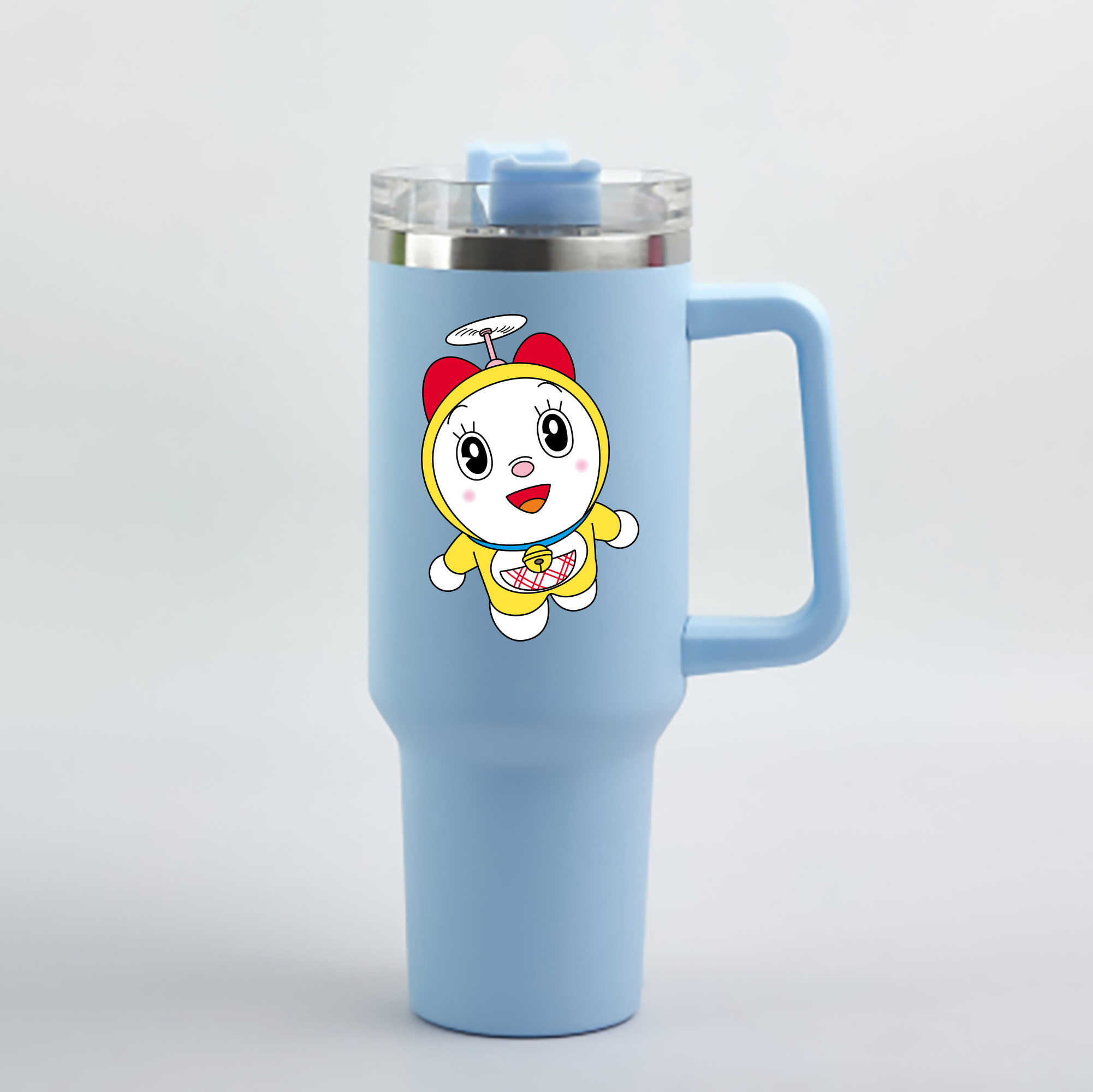 （画像用） ドラえもん ドラミ Doraemon Dorami 1200mL車用タンブラー - クリスタルステッカー（プラスチックストロー付き）