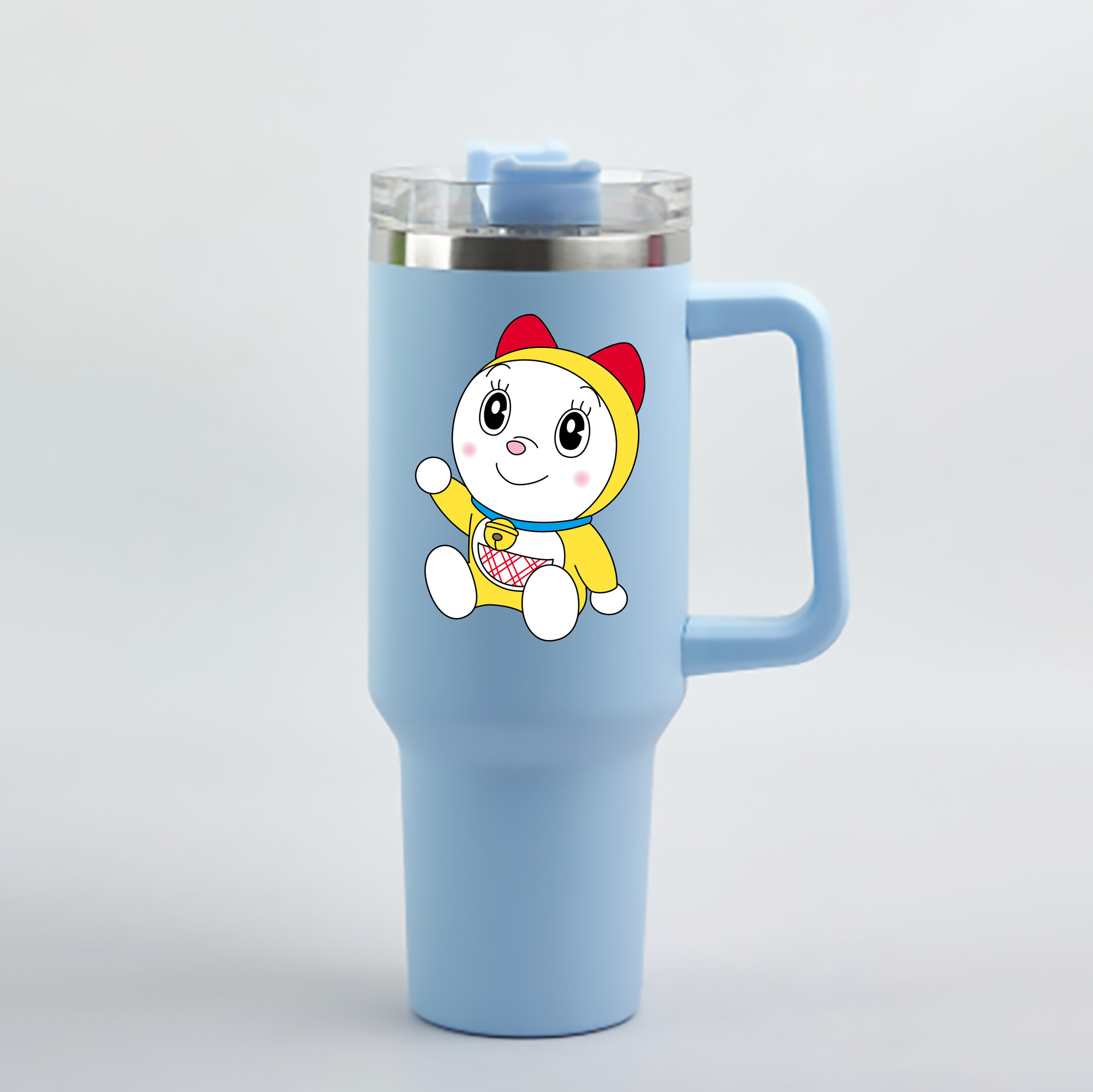 （画像用） ドラえもん ドラミ Doraemon Dorami 1200mL車用タンブラー - クリスタルステッカー（プラスチックストロー付き）