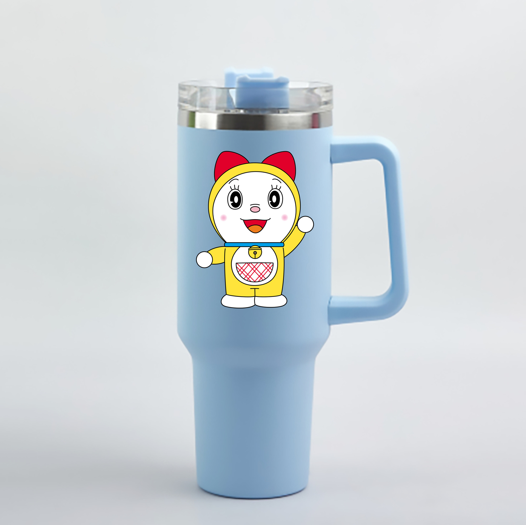 （画像用） ドラえもん ドラミ Doraemon Dorami 1200mL車用タンブラー - クリスタルステッカー（プラスチックストロー付き）