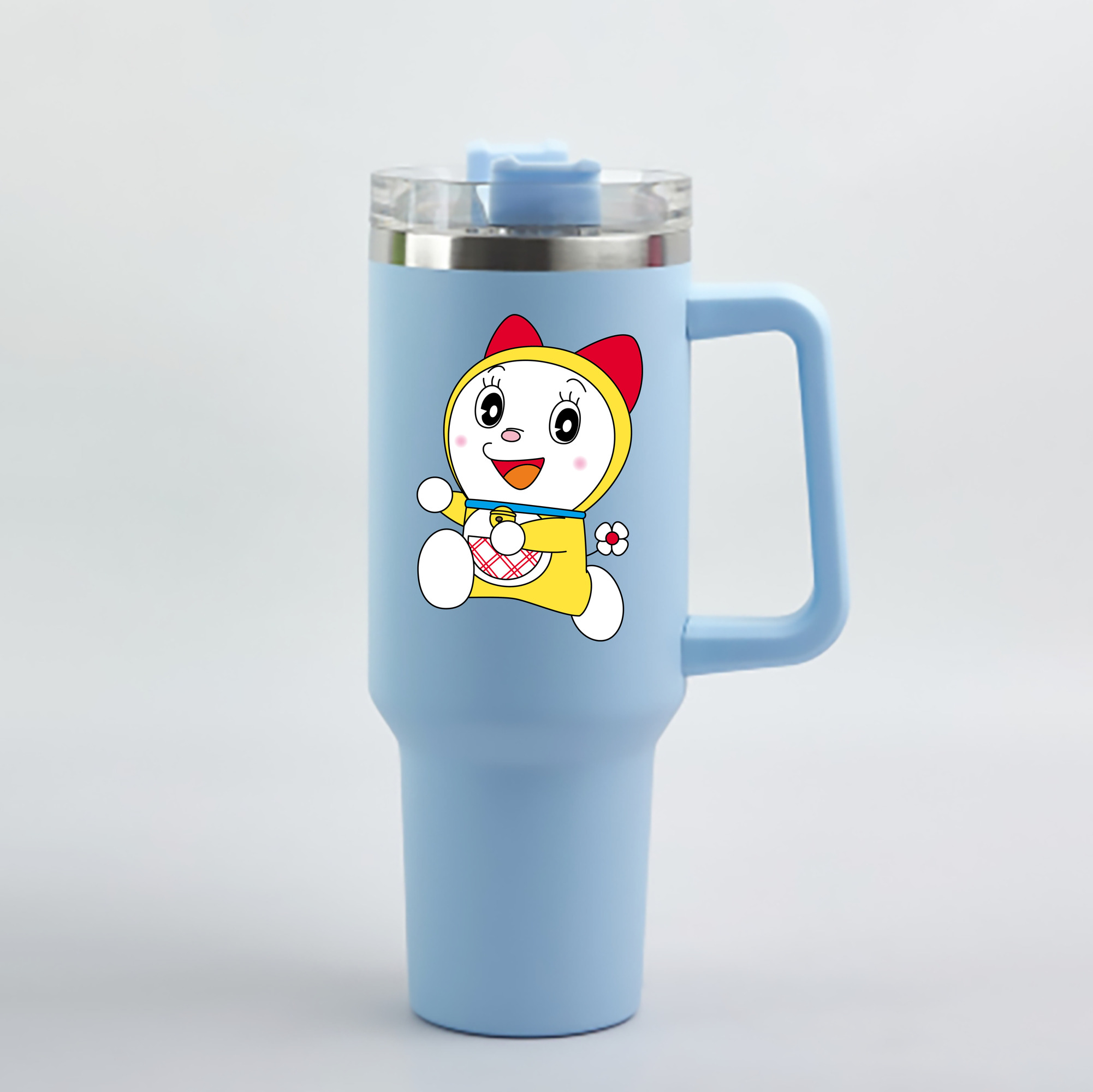 （画像用） ドラえもん ドラミ Doraemon Dorami 1200mL車用タンブラー - クリスタルステッカー（プラスチックストロー付き）