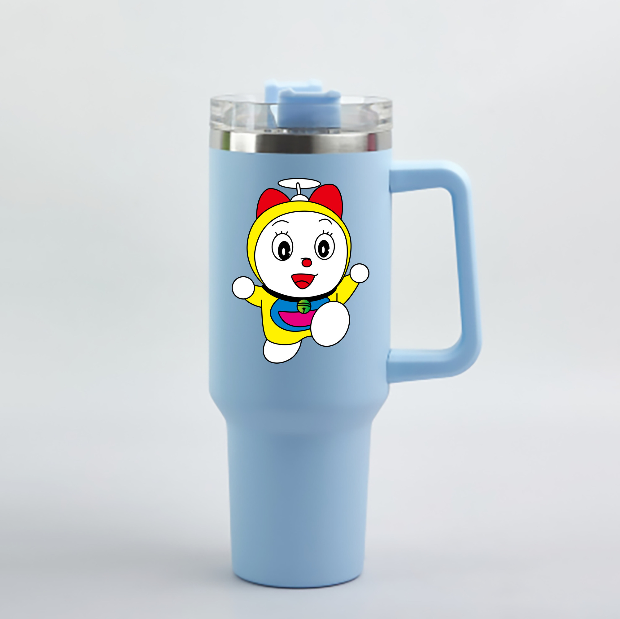 （画像用） ドラえもん ドラミ Doraemon Dorami 1200mL車用タンブラー - クリスタルステッカー（プラスチックストロー付き）