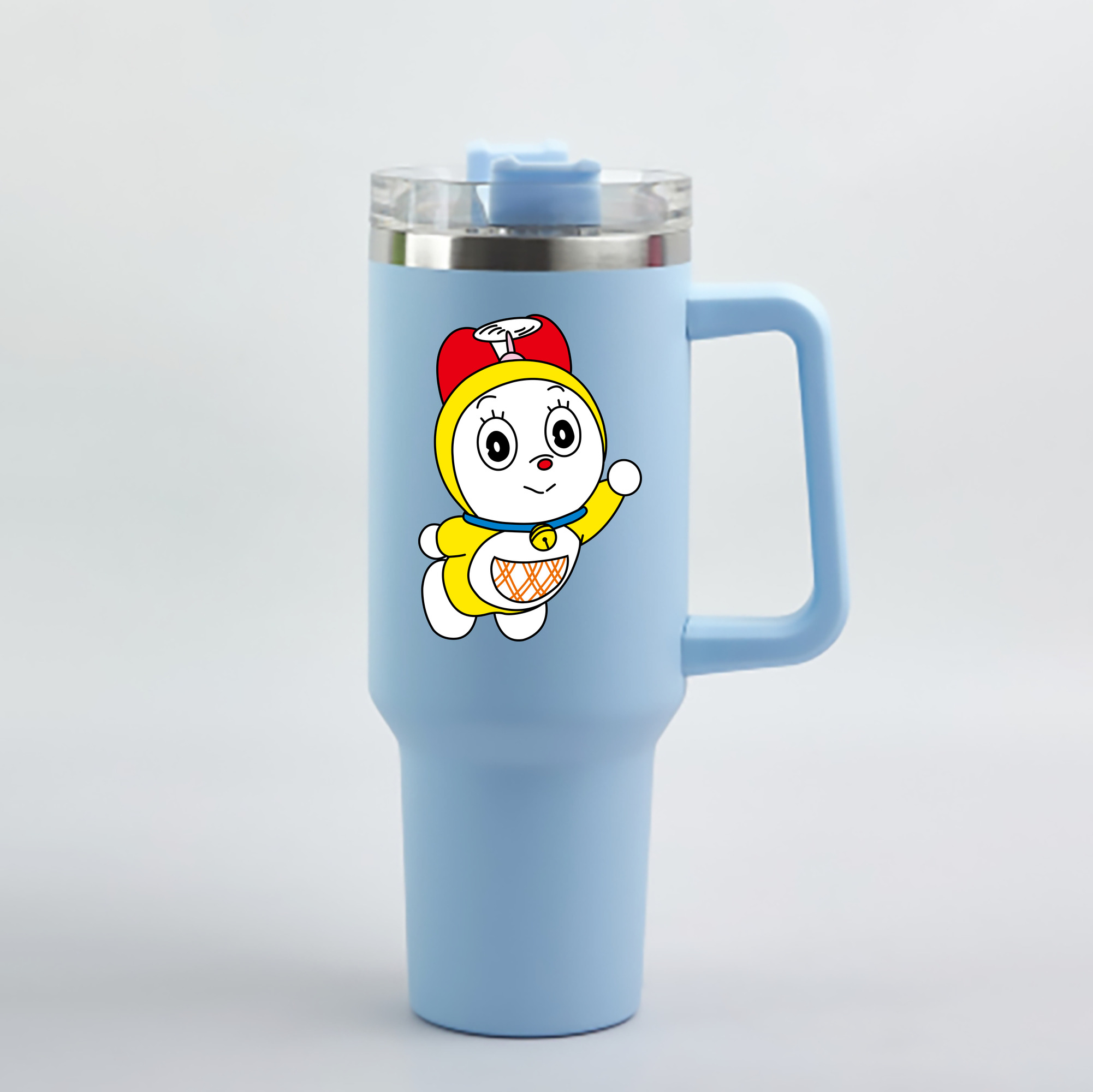 （画像用） ドラえもん ドラミ Doraemon Dorami 1200mL車用タンブラー - クリスタルステッカー（プラスチックストロー付き）