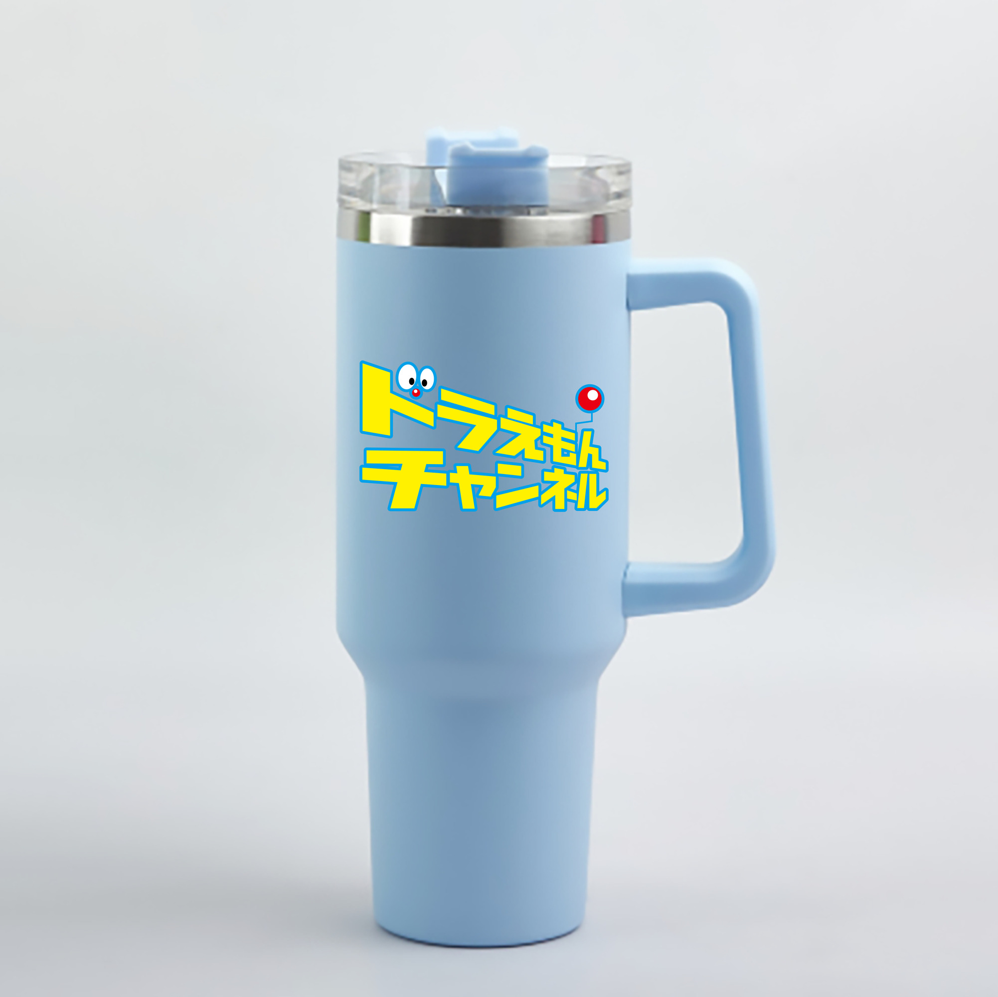 （画像用） ドラえもん Doraemon 1200mL車用タンブラー - クリスタルステッカー（プラスチックストロー付き）