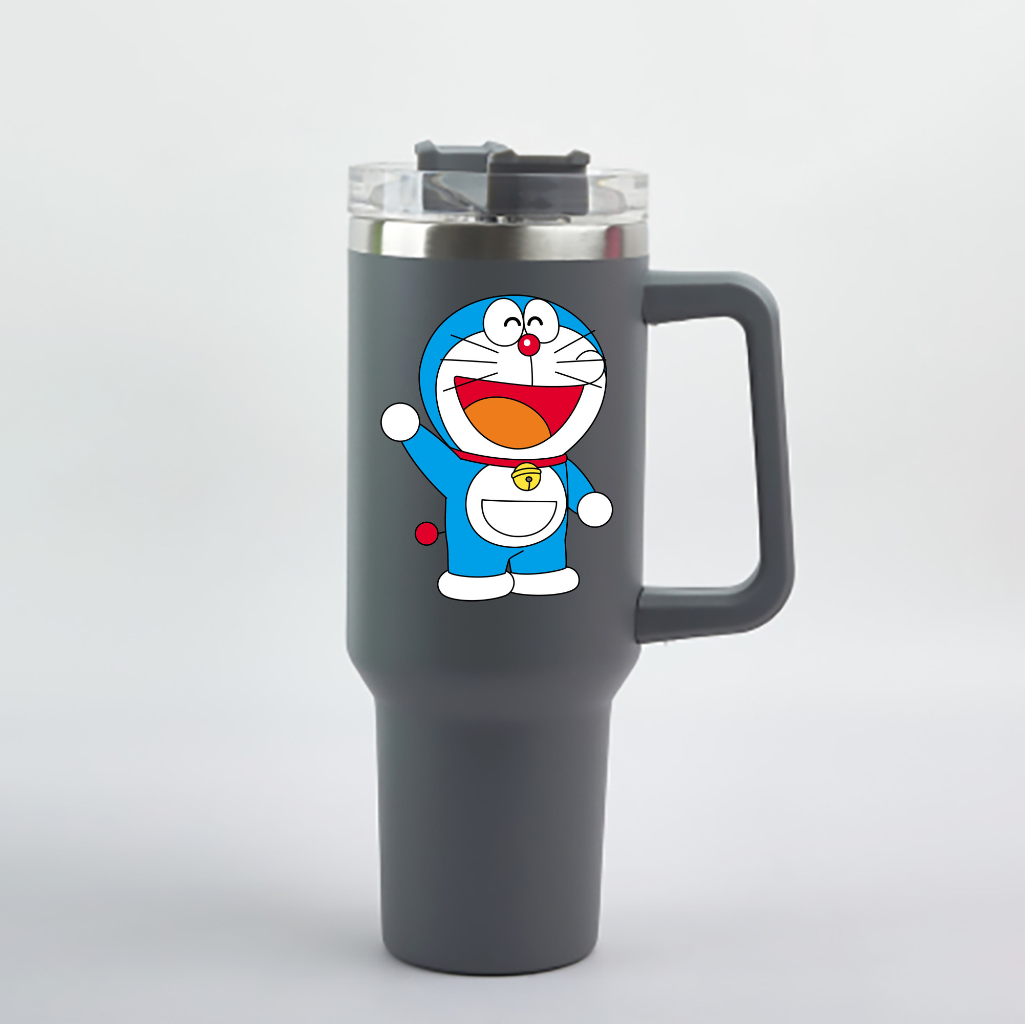 （画像用） ドラえもん Doraemon 1200mL車用タンブラー - クリスタルステッカー（プラスチックストロー付き）