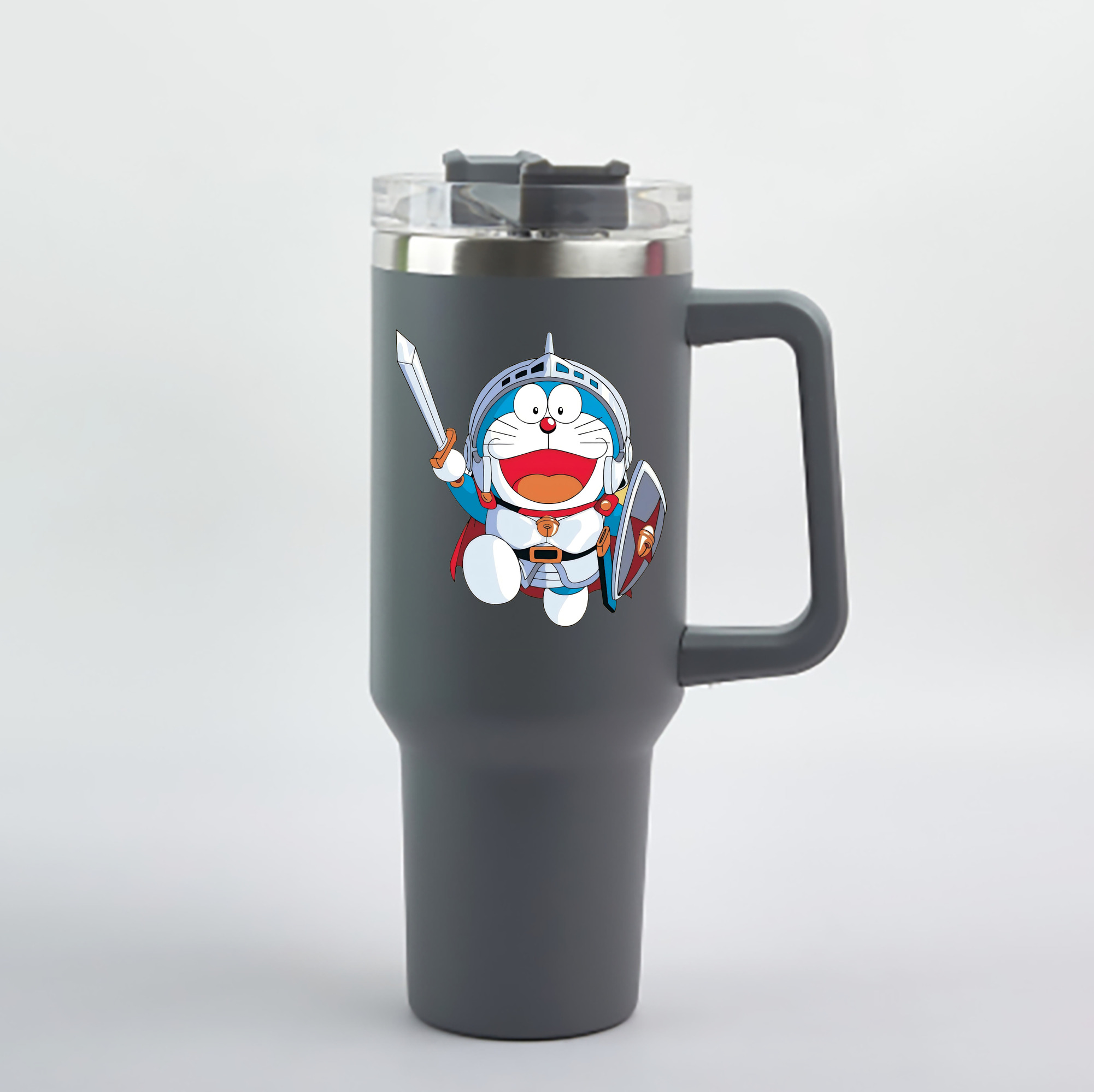 （画像用） ドラえもん Doraemon 1200mL車用タンブラー - クリスタルステッカー（プラスチックストロー付き）