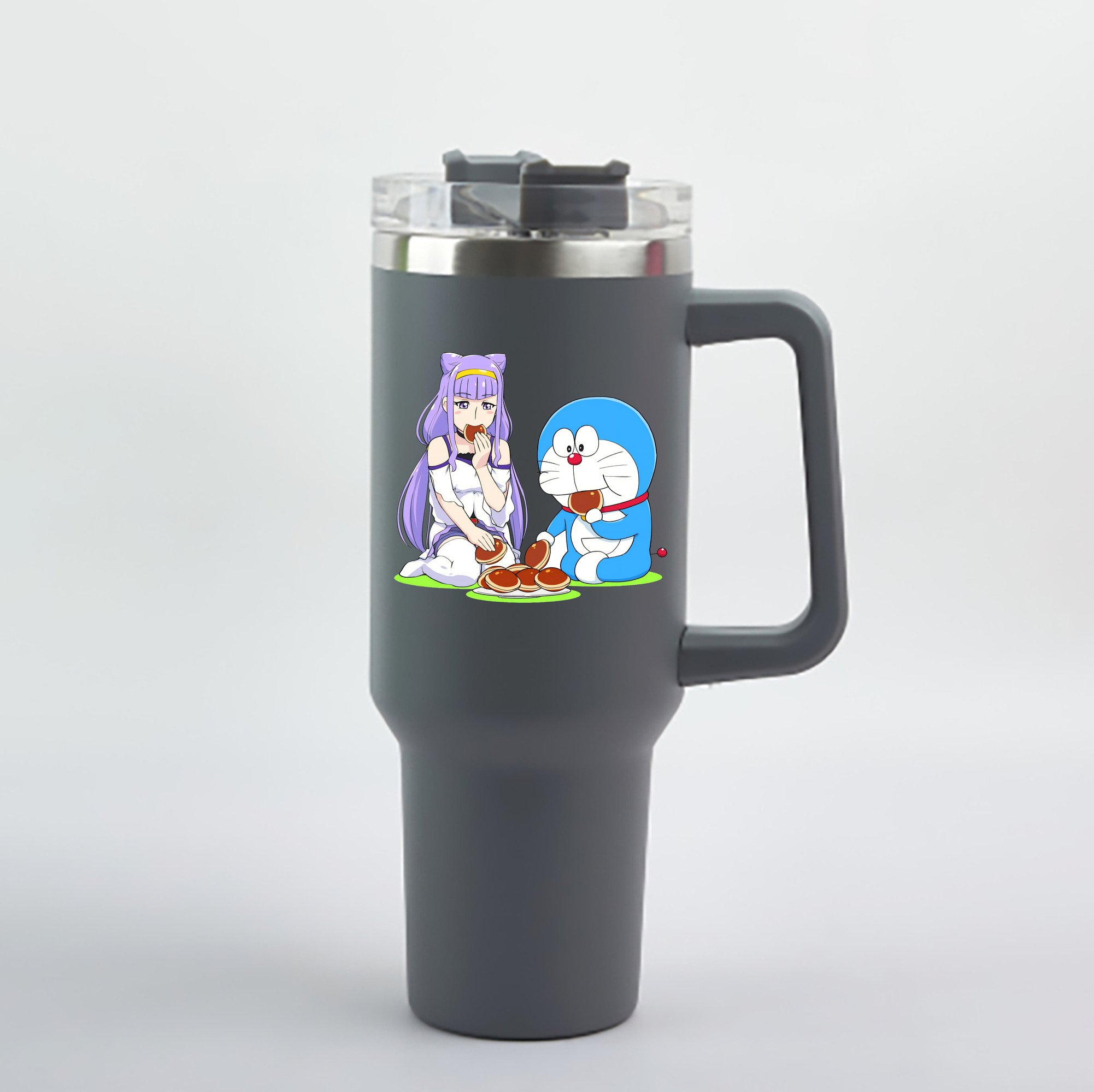 （画像用） ドラえもん Doraemon 1200mL車用タンブラー - クリスタルステッカー（プラスチックストロー付き）