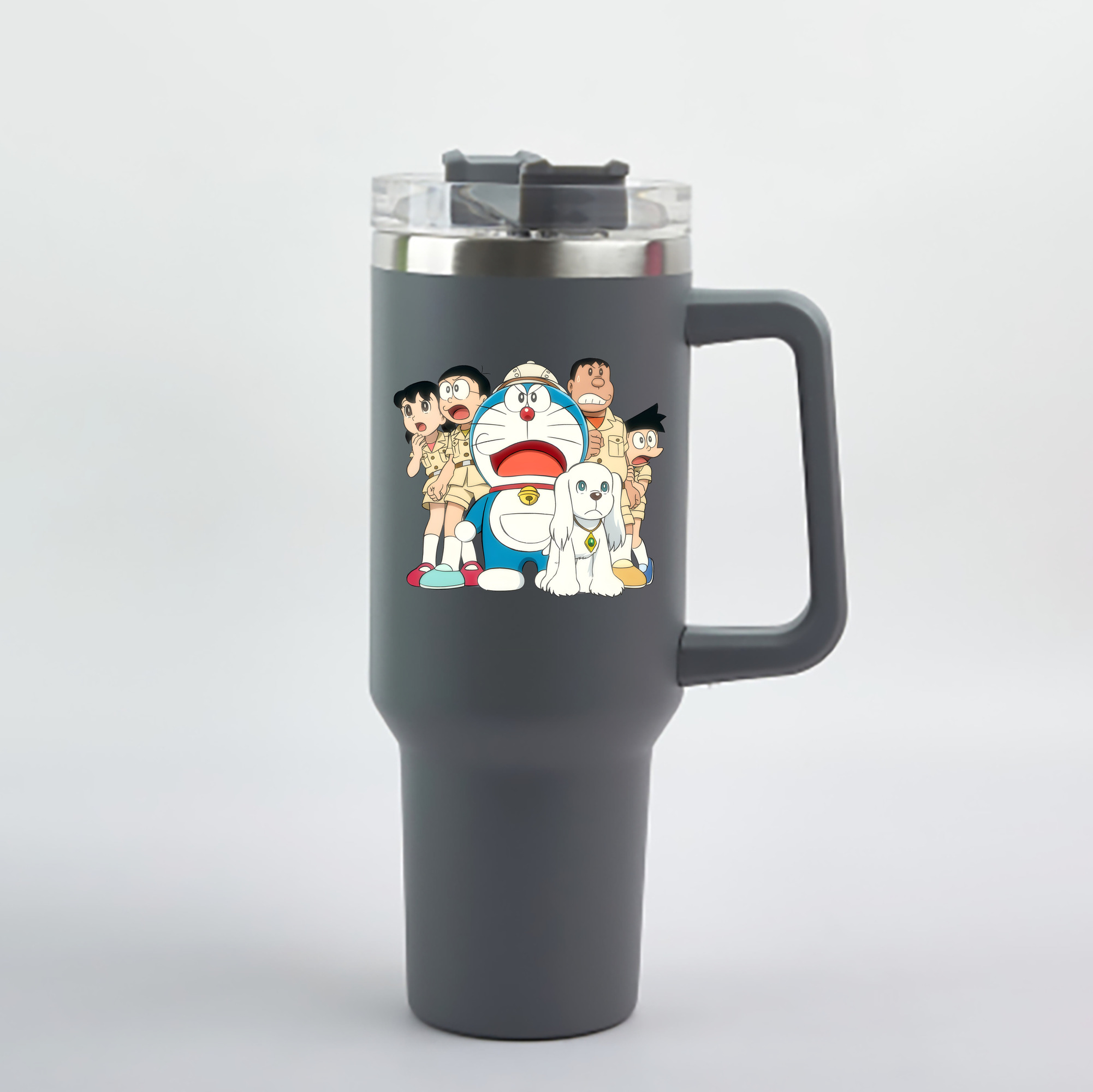 （画像用） ドラえもん Doraemon 1200mL車用タンブラー - クリスタルステッカー（プラスチックストロー付き）