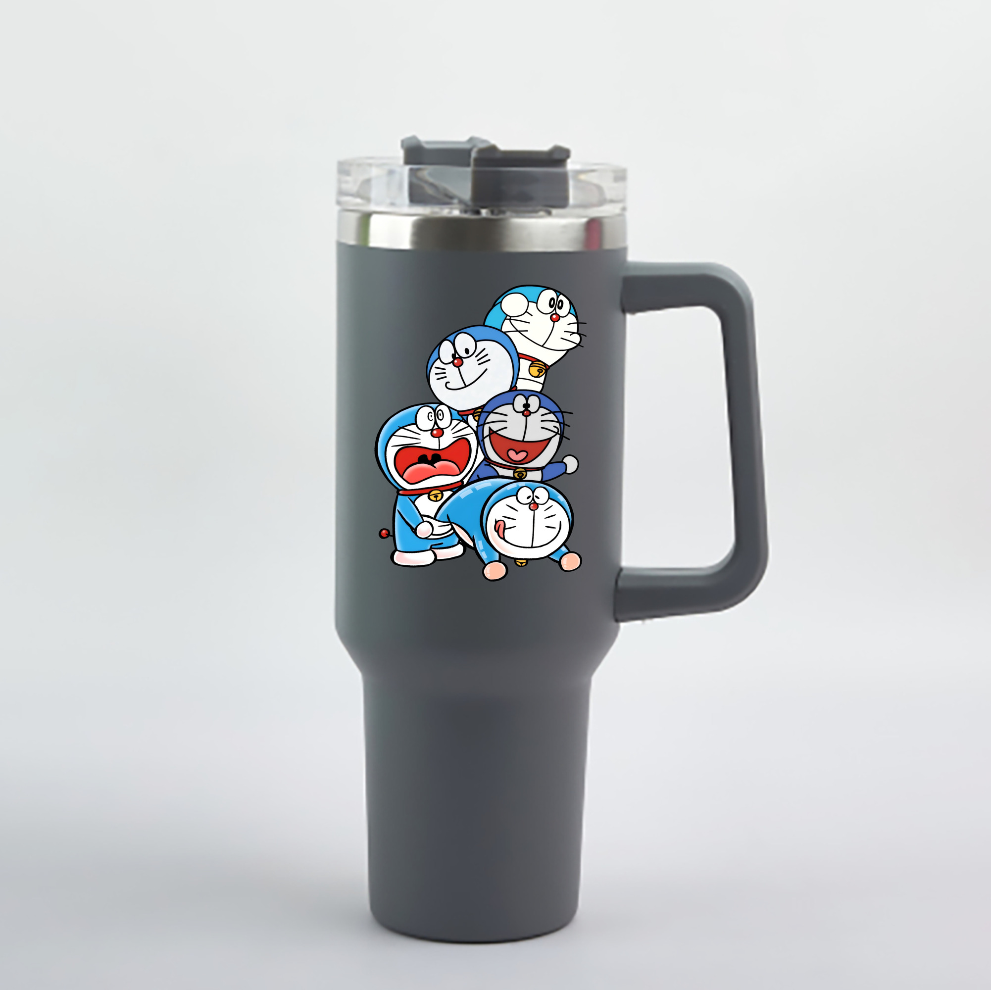 （画像用） ドラえもん Doraemon 1200mL車用タンブラー - クリスタルステッカー（プラスチックストロー付き）