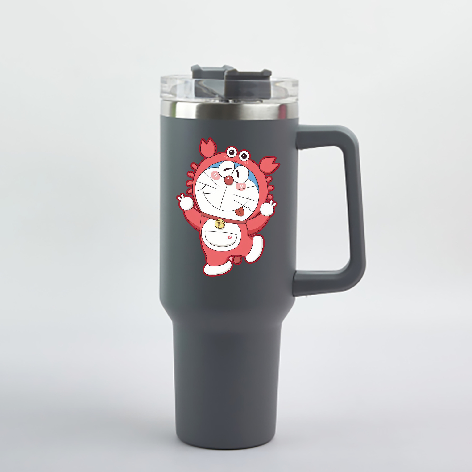 （画像用） ドラえもん Doraemon 1200mL車用タンブラー - クリスタルステッカー（プラスチックストロー付き）