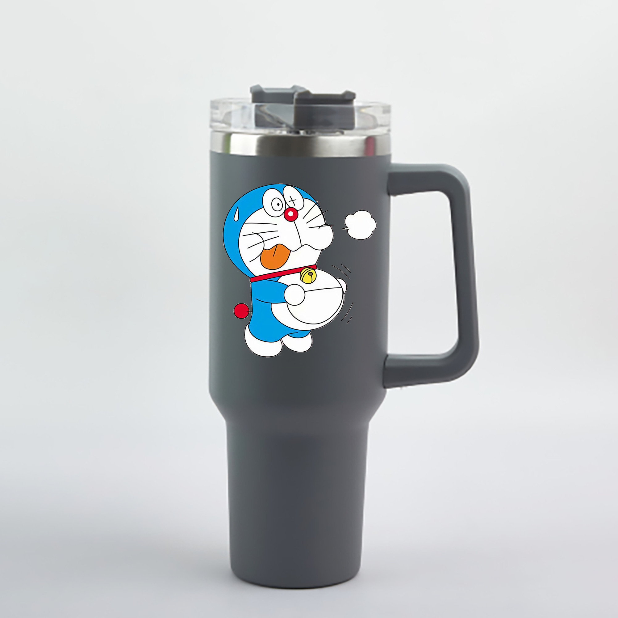 （画像用） ドラえもん Doraemon 1200mL車用タンブラー - クリスタルステッカー（プラスチックストロー付き）