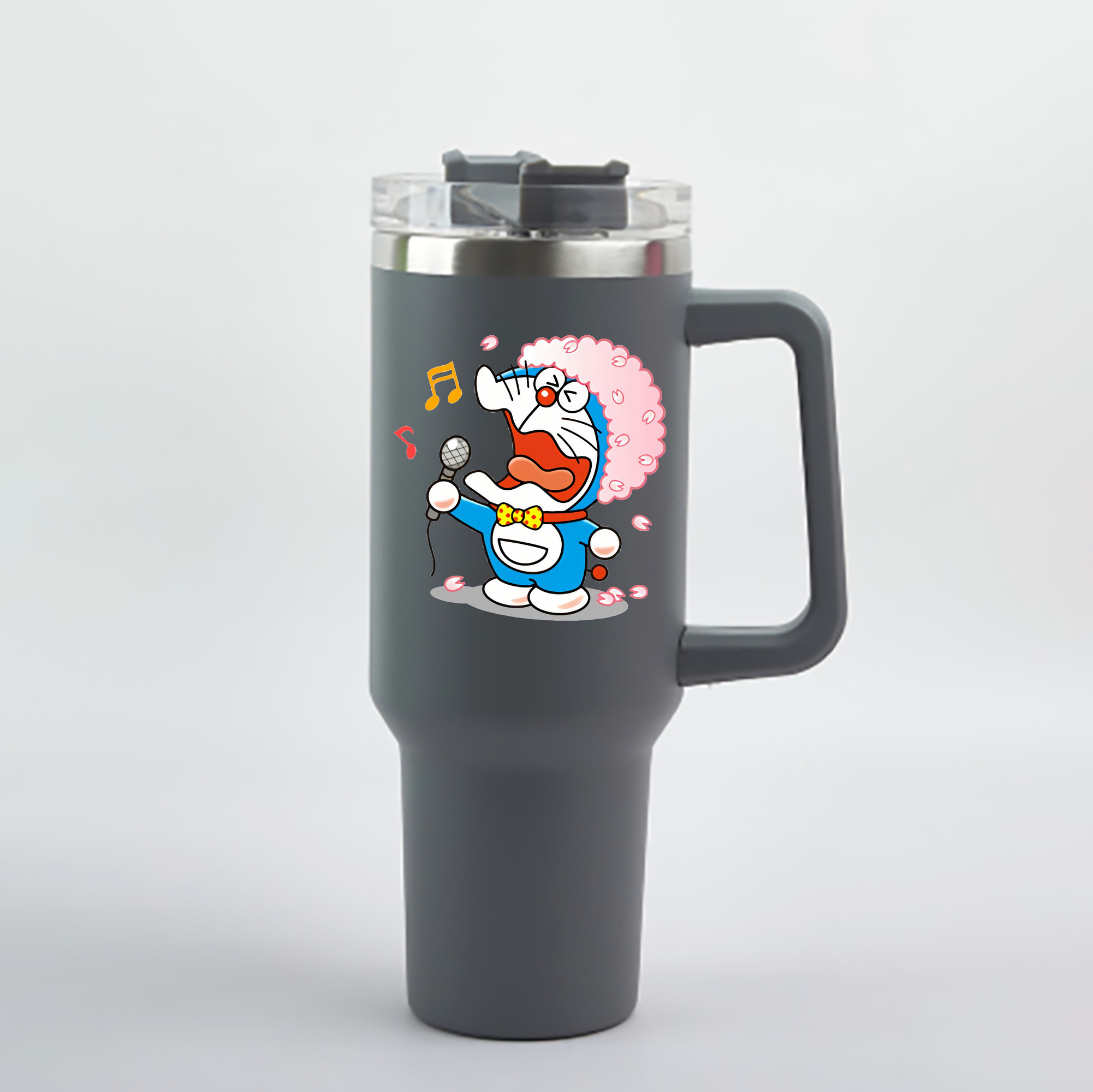 （画像用） ドラえもん Doraemon 1200mL車用タンブラー - クリスタルステッカー（プラスチックストロー付き）