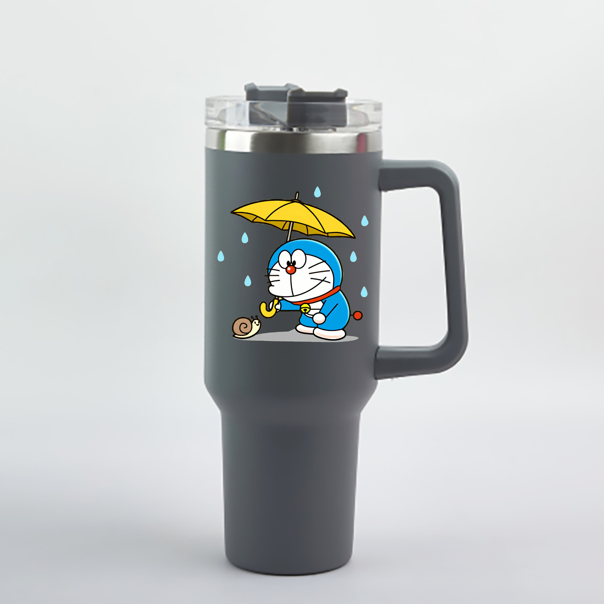 （画像用） ドラえもん Doraemon 1200mL車用タンブラー - クリスタルステッカー（プラスチックストロー付き）