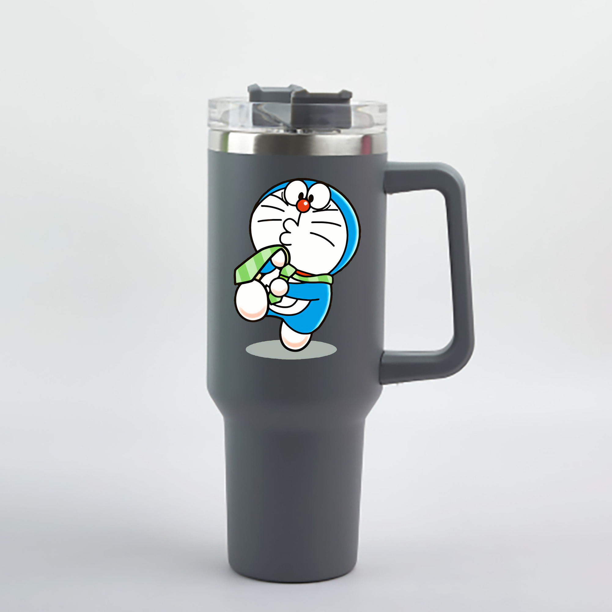 （画像用） ドラえもん Doraemon 1200mL車用タンブラー - クリスタルステッカー（プラスチックストロー付き）