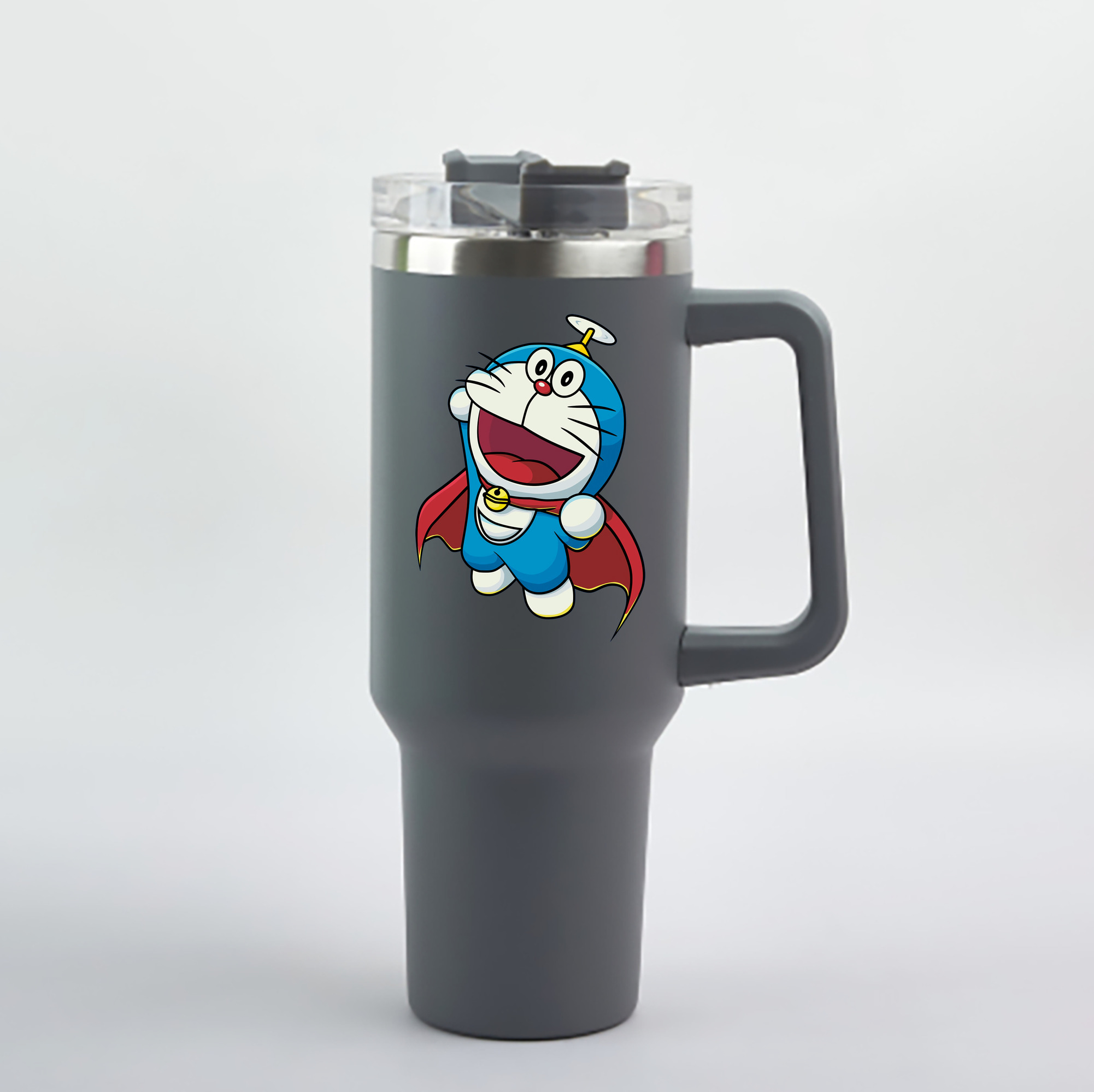 （画像用） ドラえもん Doraemon 1200mL車用タンブラー - クリスタルステッカー（プラスチックストロー付き）