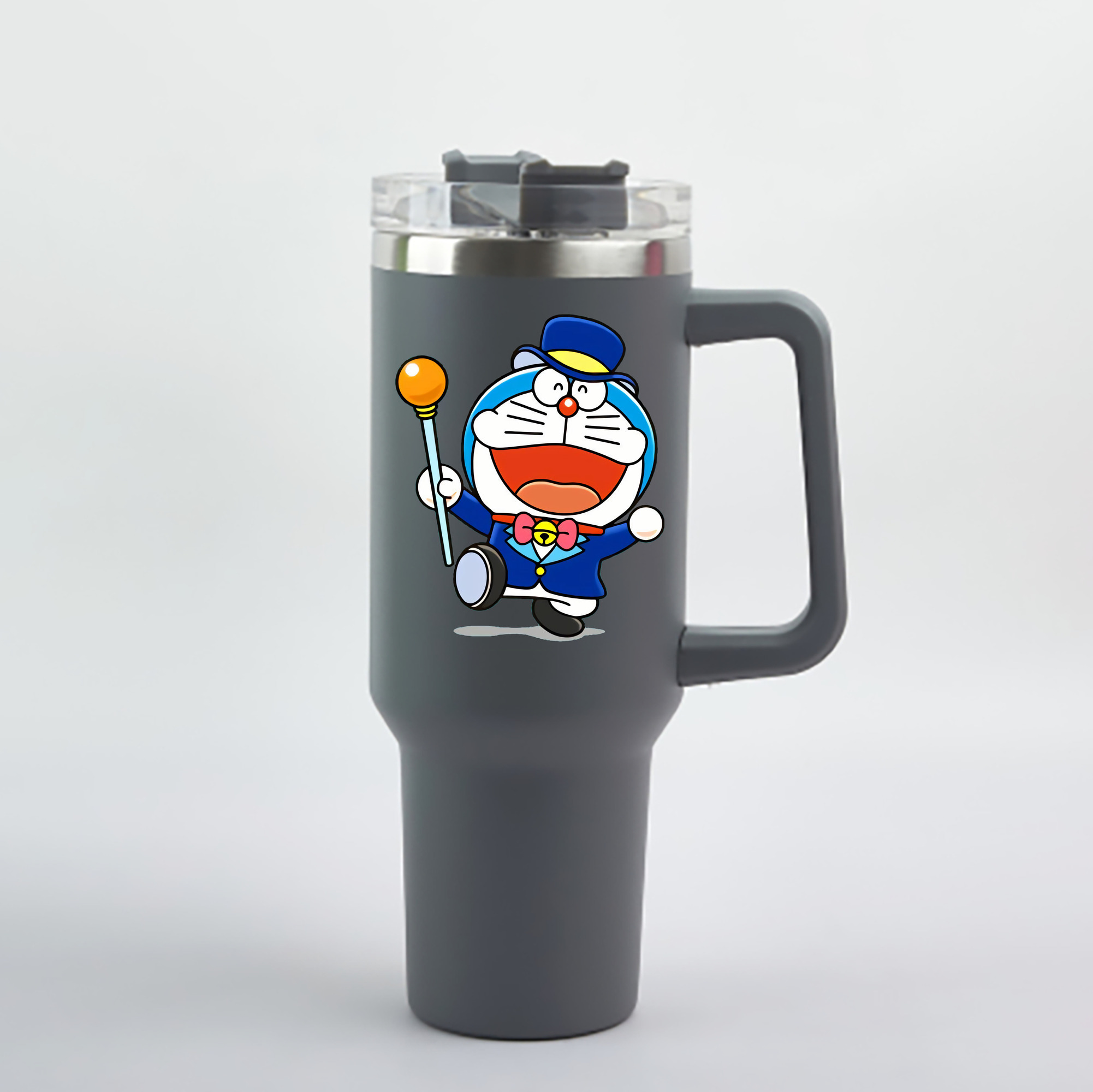 （画像用） ドラえもん Doraemon 1200mL車用タンブラー - クリスタルステッカー（プラスチックストロー付き）