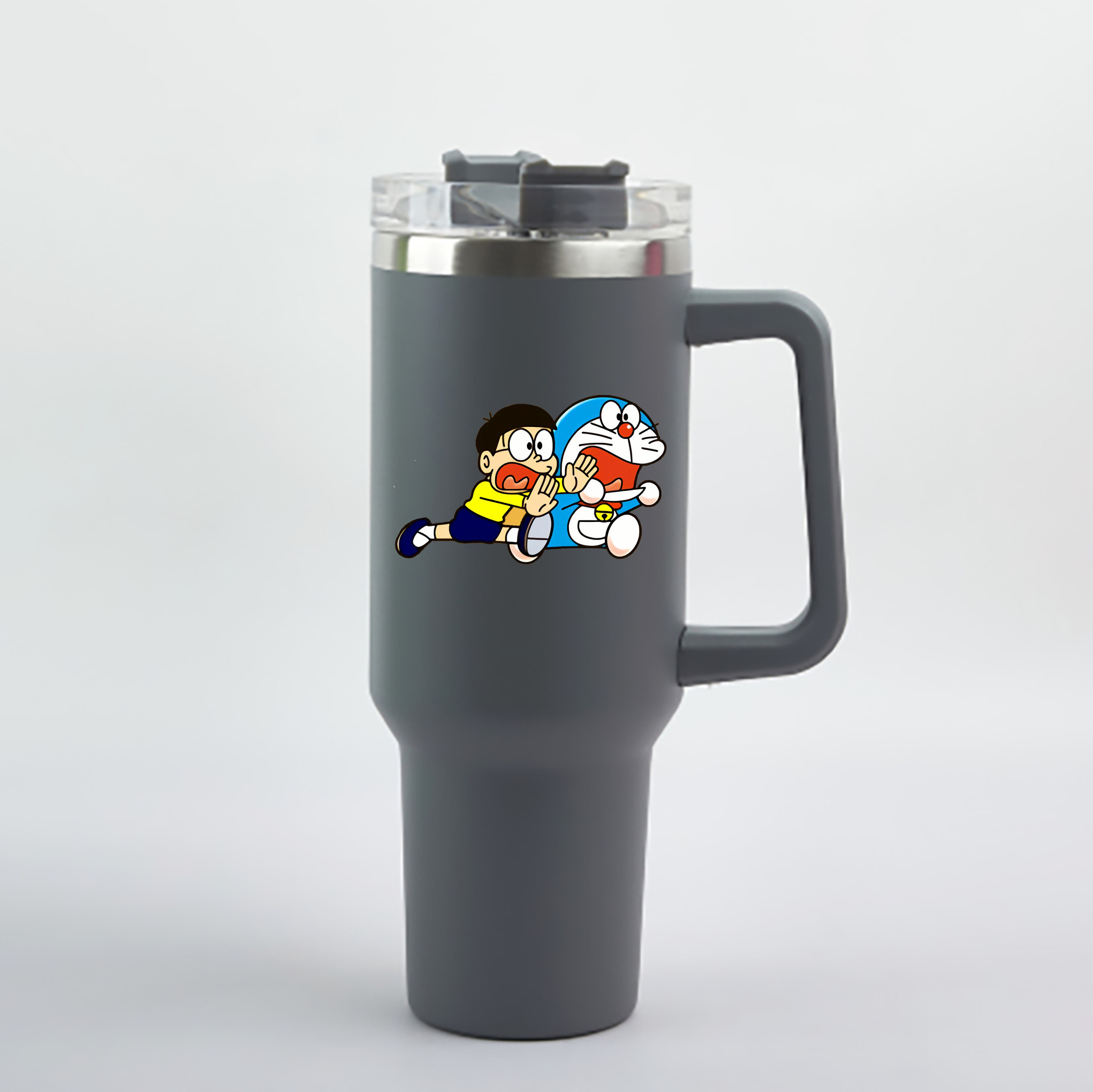 （画像用） ドラえもん Doraemon 1200mL車用タンブラー - クリスタルステッカー（プラスチックストロー付き）