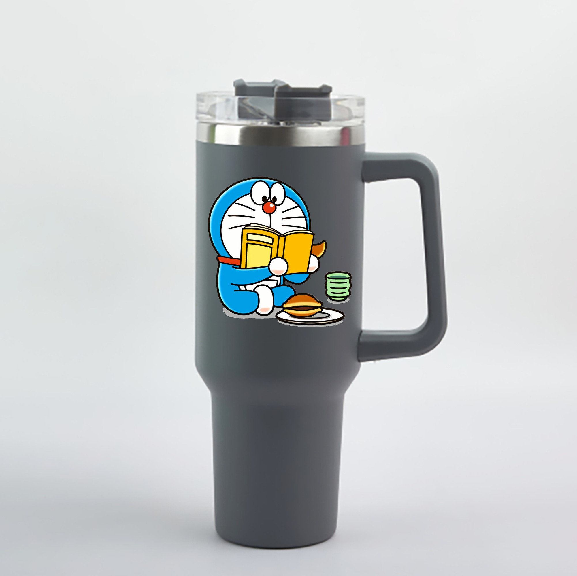 （画像用） ドラえもん Doraemon 1200mL車用タンブラー - クリスタルステッカー（プラスチックストロー付き）