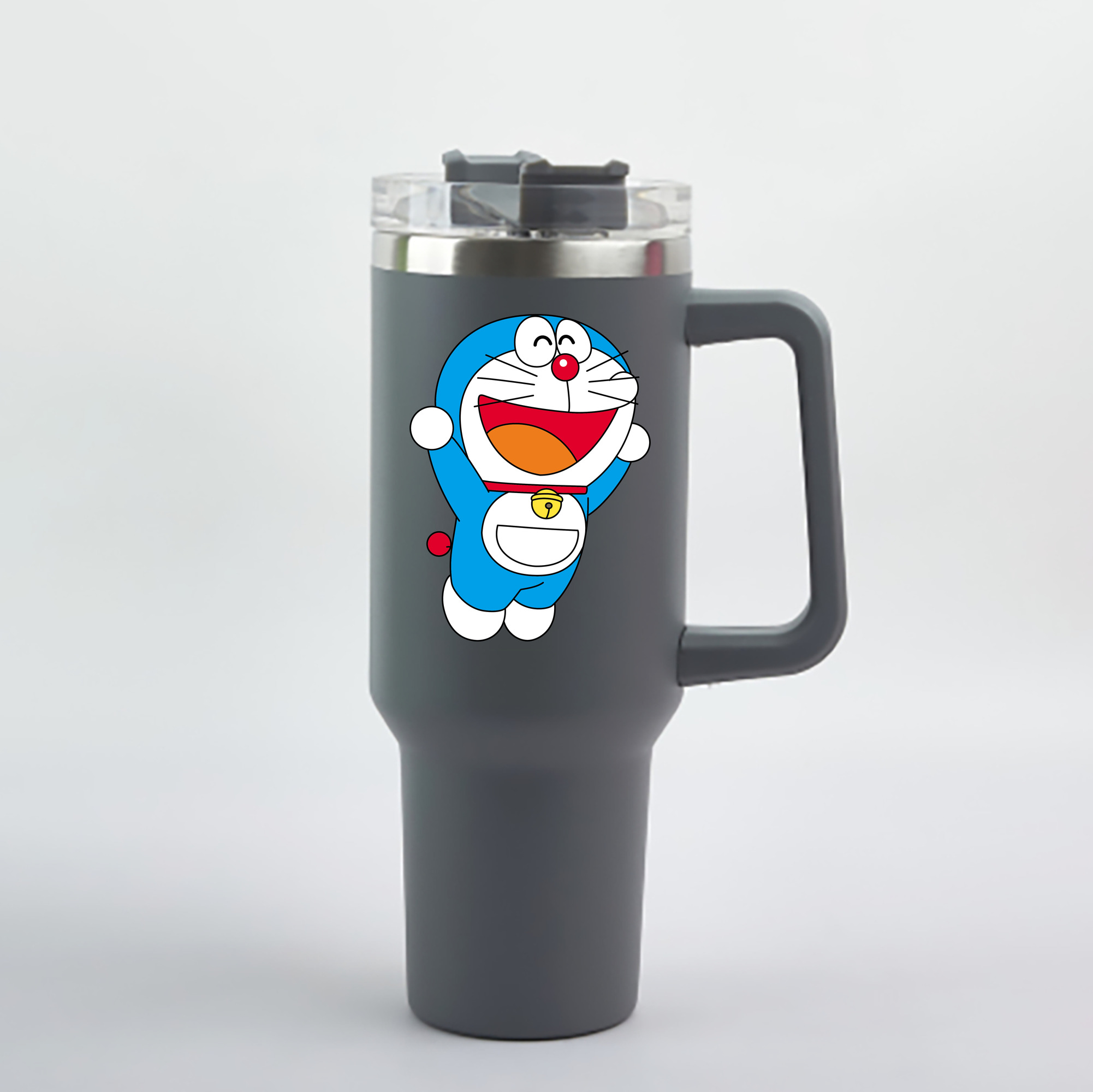 （画像用） ドラえもん Doraemon 1200mL車用タンブラー - クリスタルステッカー（プラスチックストロー付き）