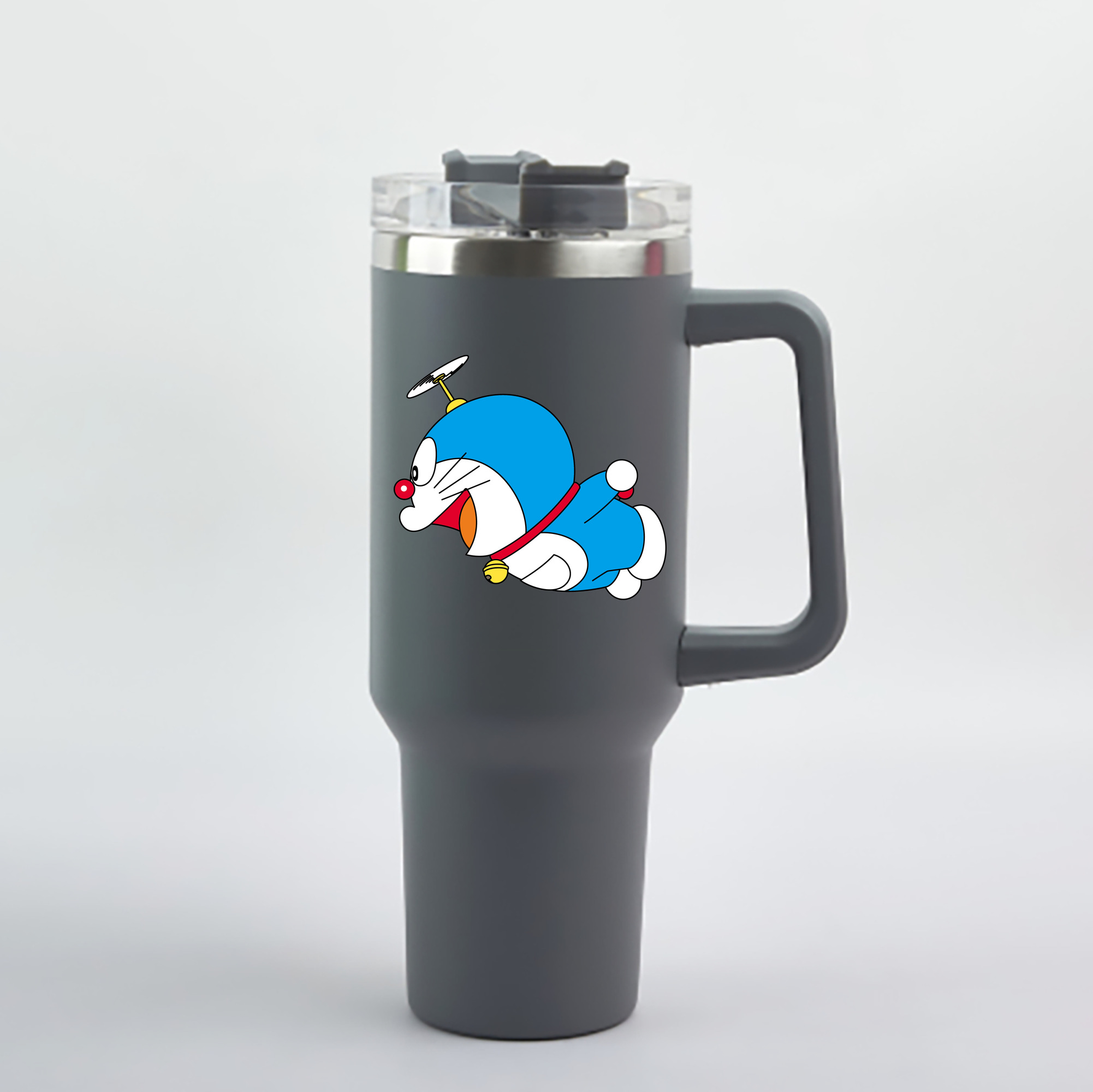 （画像用） ドラえもん Doraemon 1200mL車用タンブラー - クリスタルステッカー（プラスチックストロー付き）