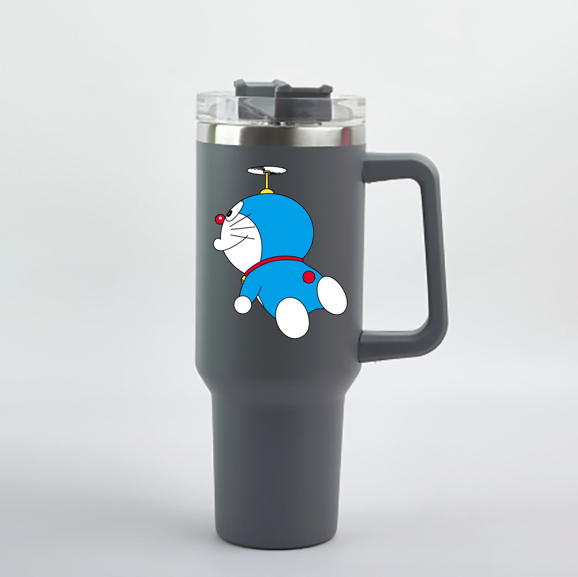（画像用） ドラえもん Doraemon 1200mL車用タンブラー - クリスタルステッカー（プラスチックストロー付き）