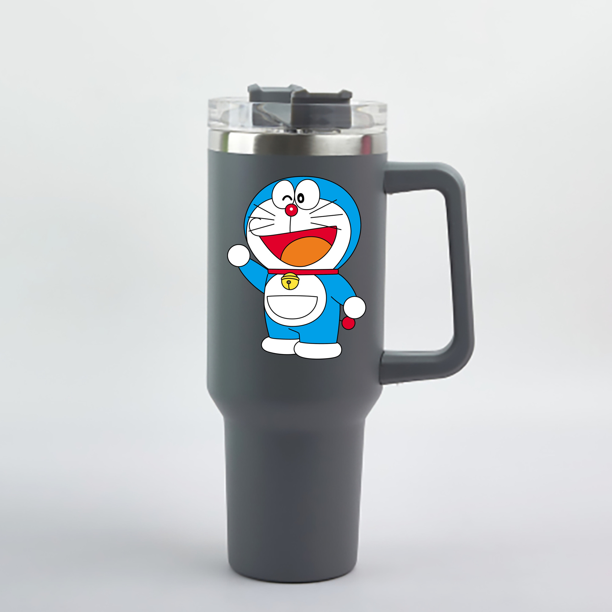 （画像用） ドラえもん Doraemon 1200mL車用タンブラー - クリスタルステッカー（プラスチックストロー付き）