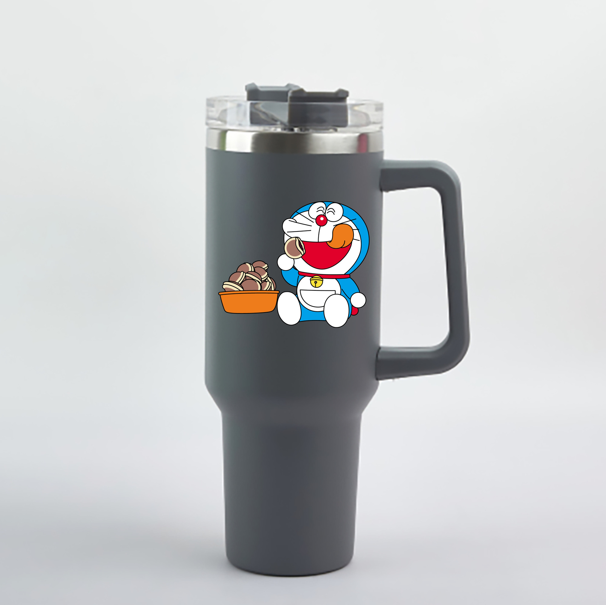 （画像用） ドラえもん Doraemon 1200mL車用タンブラー - クリスタルステッカー（プラスチックストロー付き）