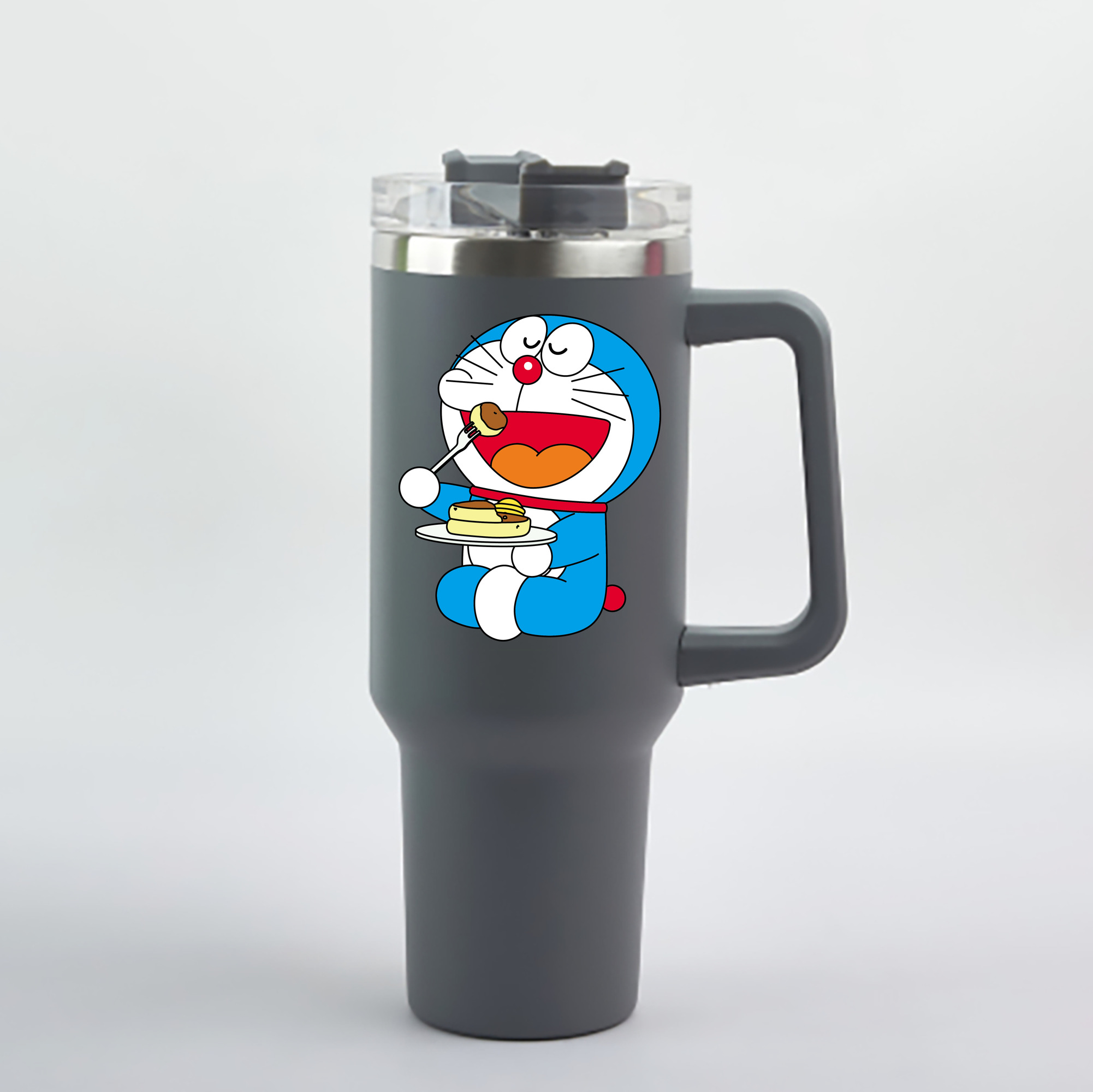 （画像用） ドラえもん Doraemon 1200mL車用タンブラー - クリスタルステッカー（プラスチックストロー付き）