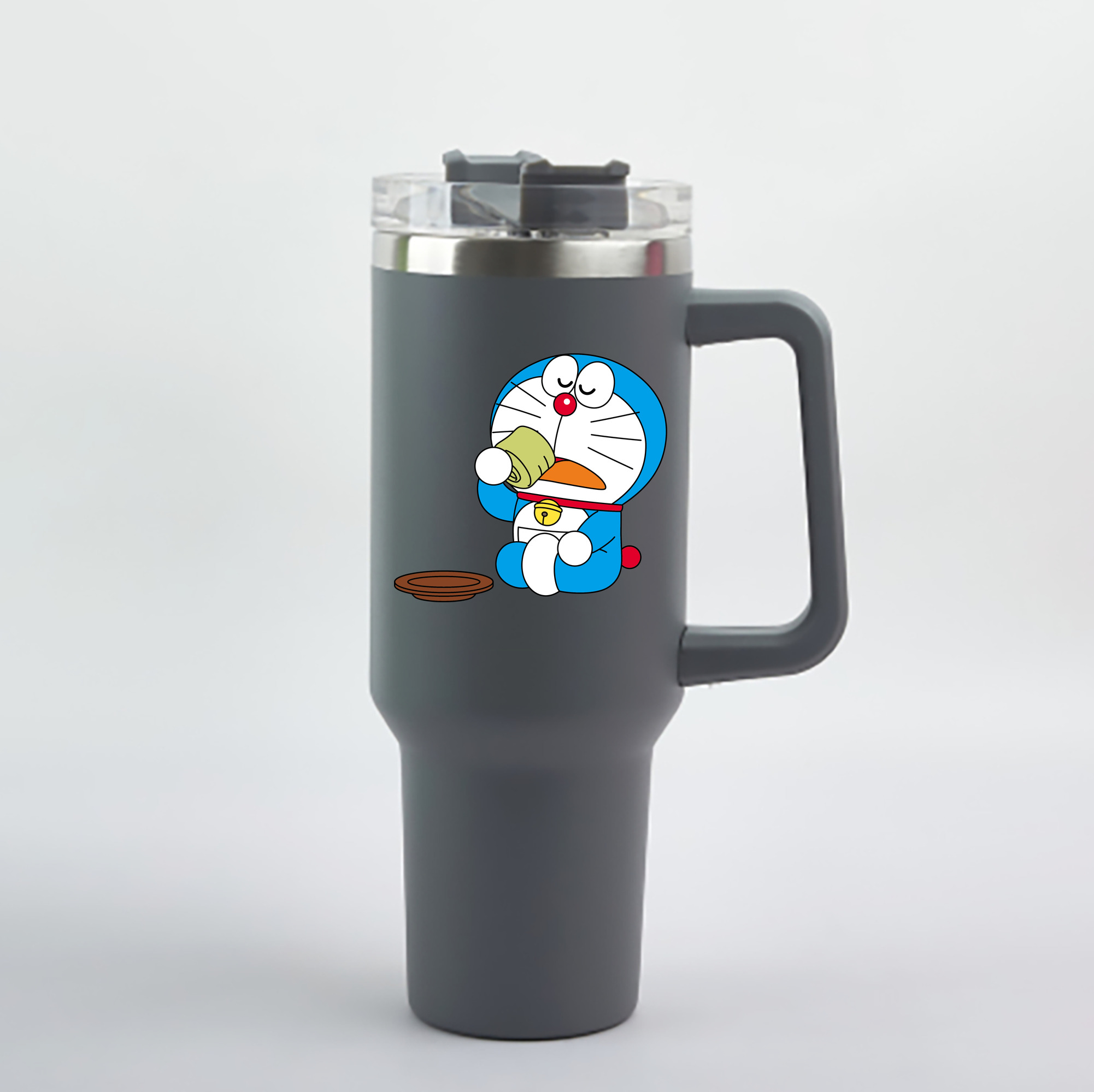 （画像用） ドラえもん Doraemon 1200mL車用タンブラー - クリスタルステッカー（プラスチックストロー付き）