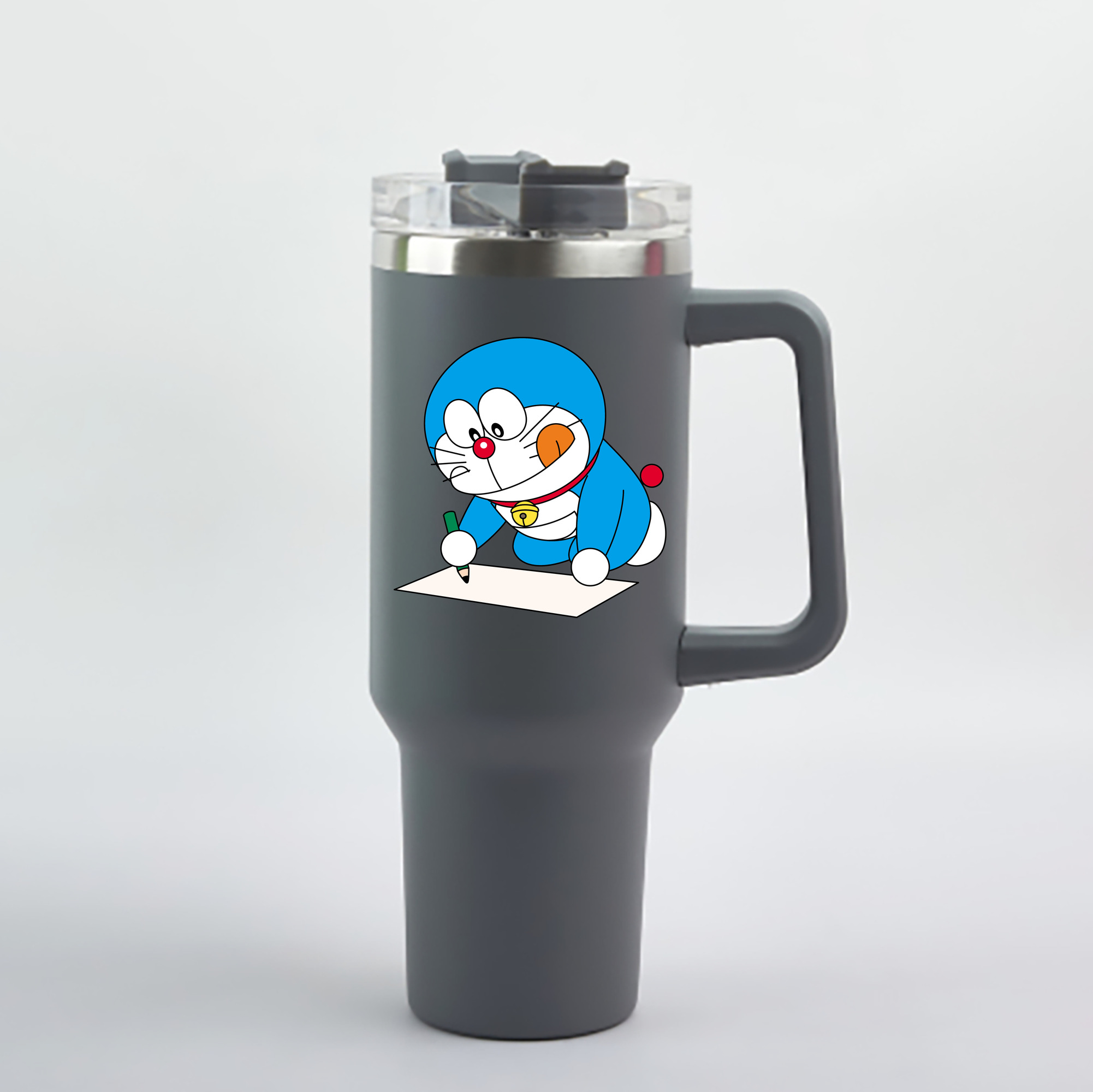 （画像用） ドラえもん Doraemon 1200mL車用タンブラー - クリスタルステッカー（プラスチックストロー付き）