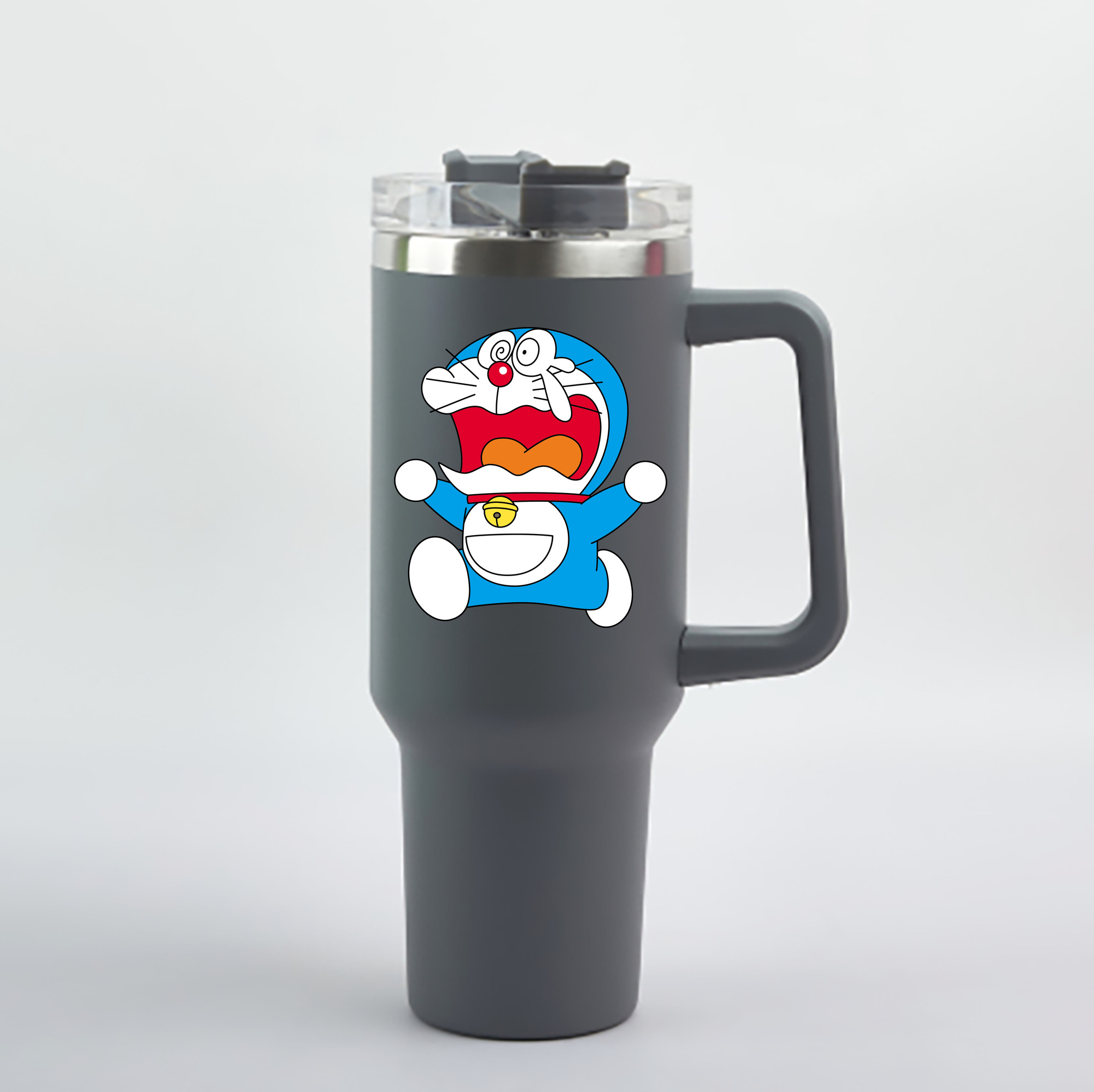 （画像用） ドラえもん Doraemon 1200mL車用タンブラー - クリスタルステッカー（プラスチックストロー付き）