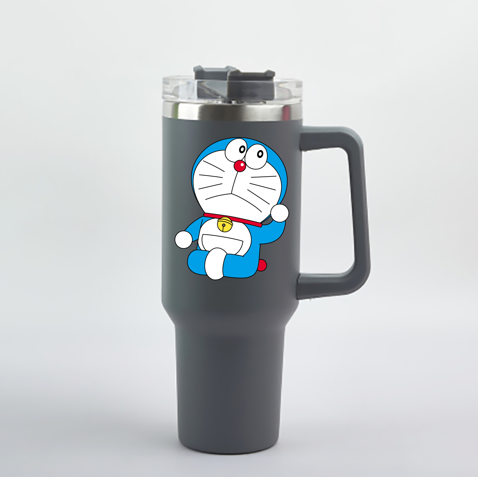 （画像用） ドラえもん Doraemon 1200mL車用タンブラー - クリスタルステッカー（プラスチックストロー付き）