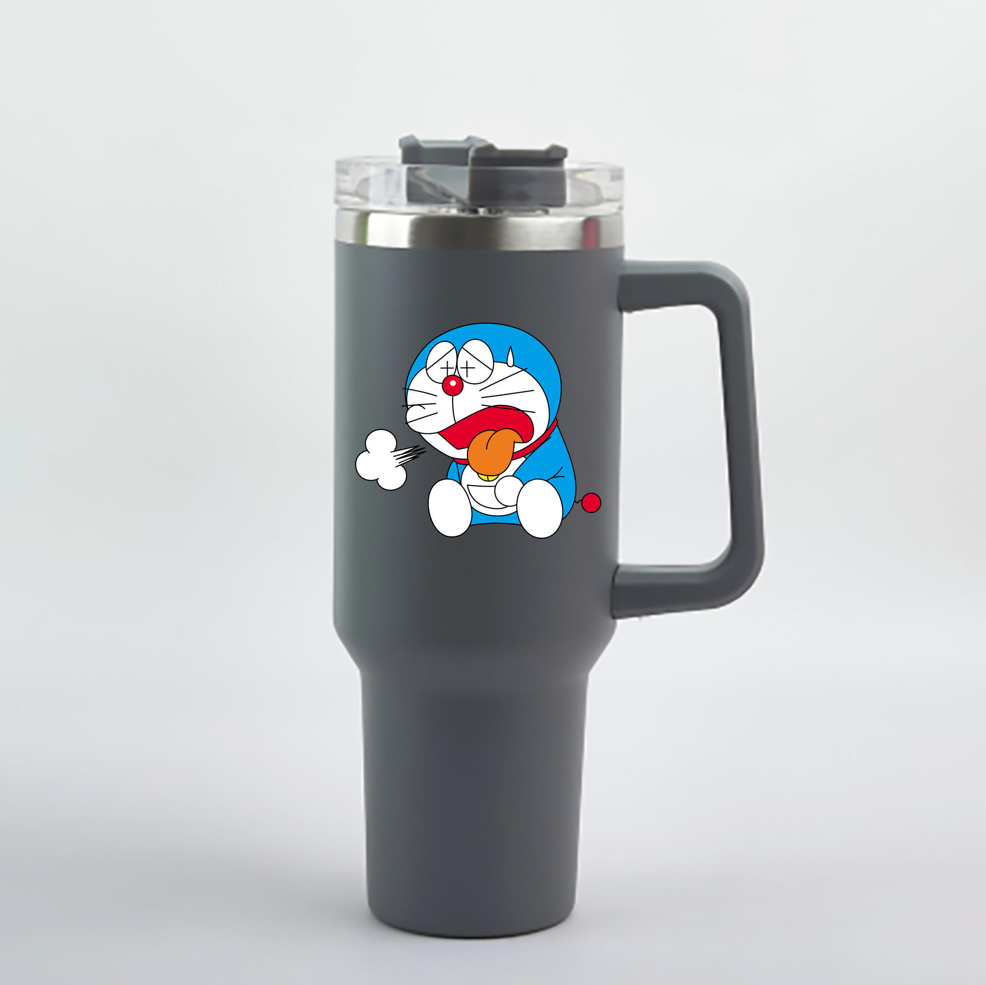 （画像用） ドラえもん Doraemon 1200mL車用タンブラー - クリスタルステッカー（プラスチックストロー付き）