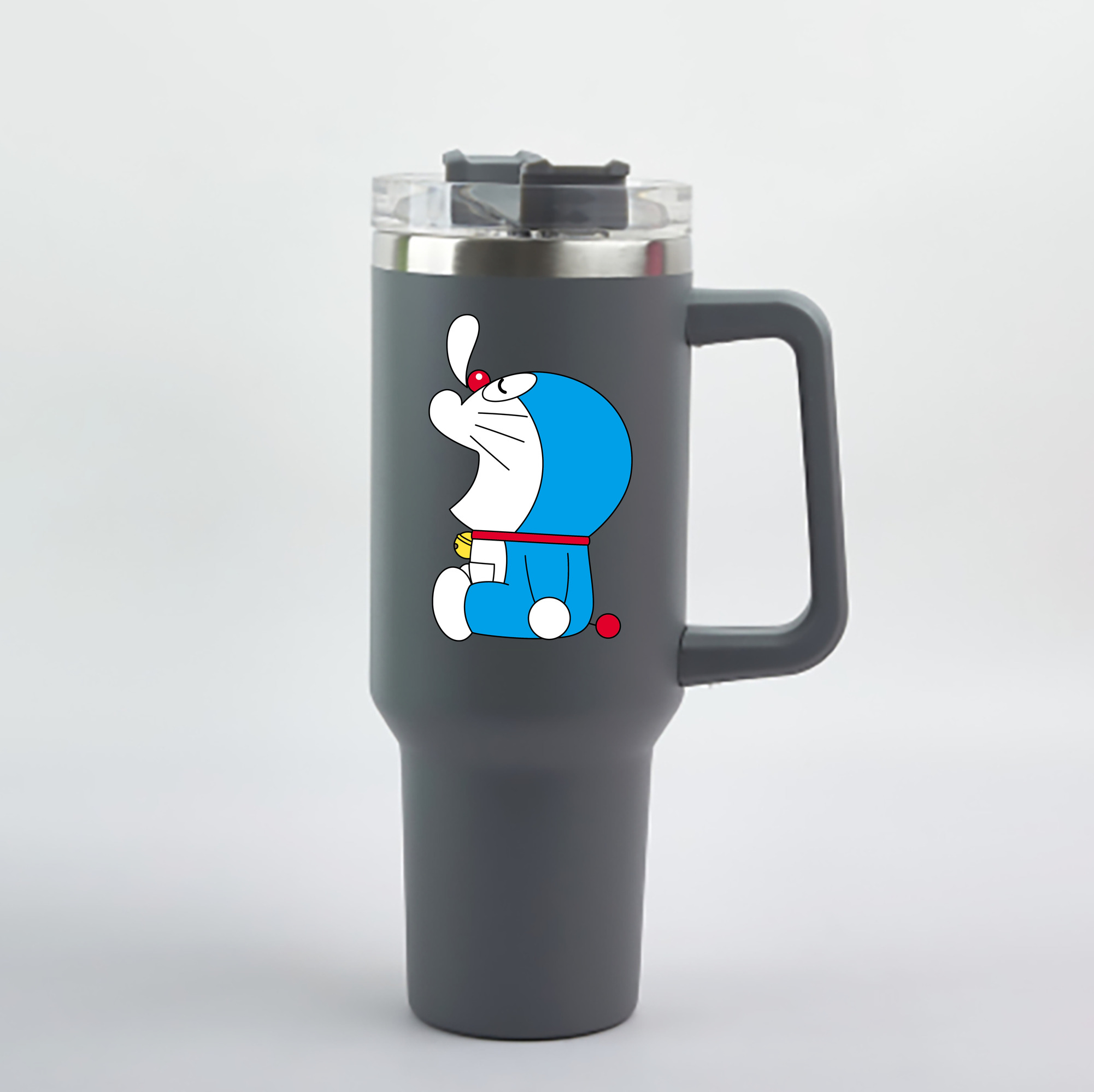 （画像用） ドラえもん Doraemon 1200mL車用タンブラー - クリスタルステッカー（プラスチックストロー付き）