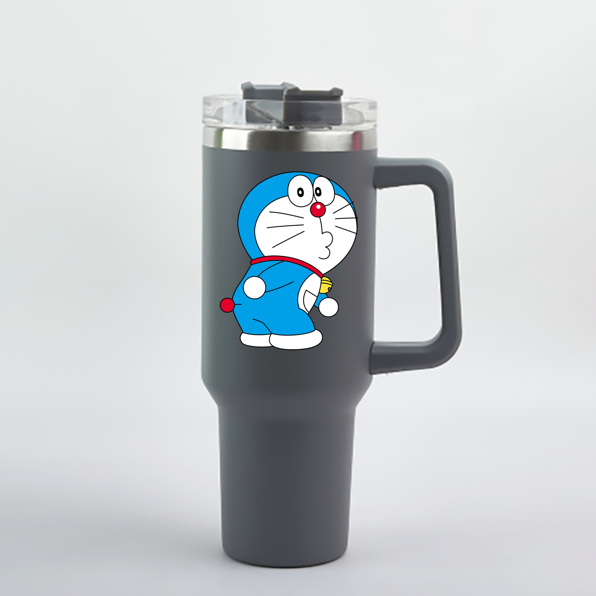 （画像用） ドラえもん Doraemon 1200mL車用タンブラー - クリスタルステッカー（プラスチックストロー付き）