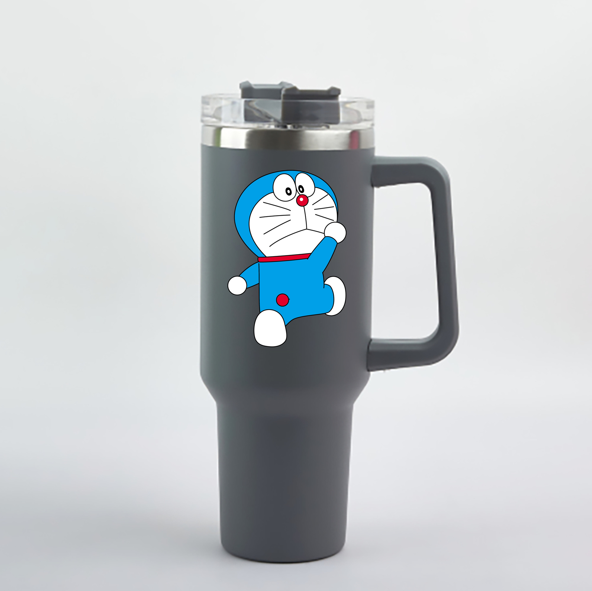 （画像用） ドラえもん Doraemon 1200mL車用タンブラー - クリスタルステッカー（プラスチックストロー付き）