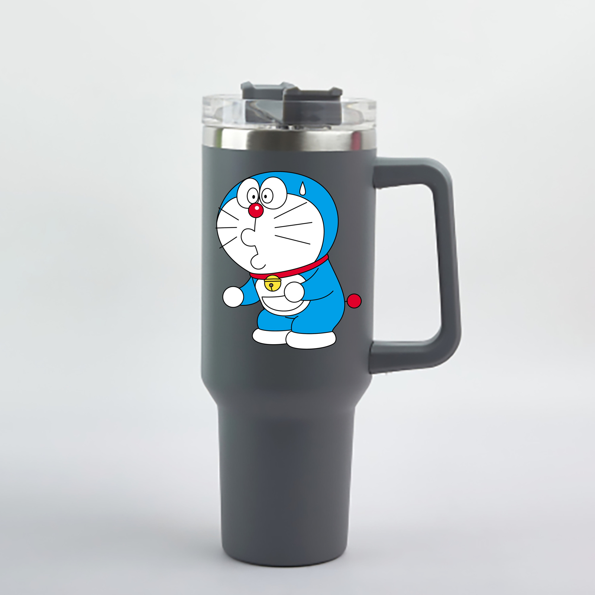 （画像用） ドラえもん Doraemon 1200mL車用タンブラー - クリスタルステッカー（プラスチックストロー付き）