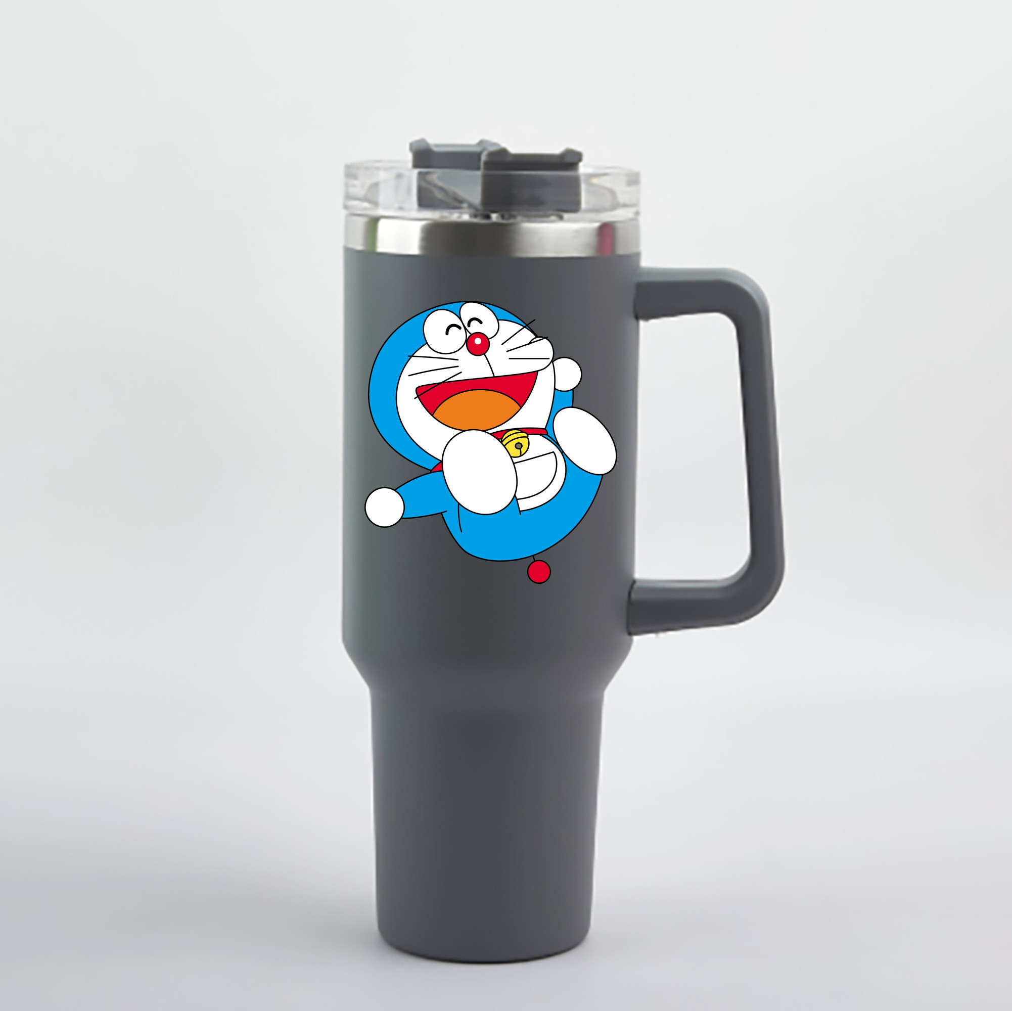 （画像用） ドラえもん Doraemon 1200mL車用タンブラー - クリスタルステッカー（プラスチックストロー付き）
