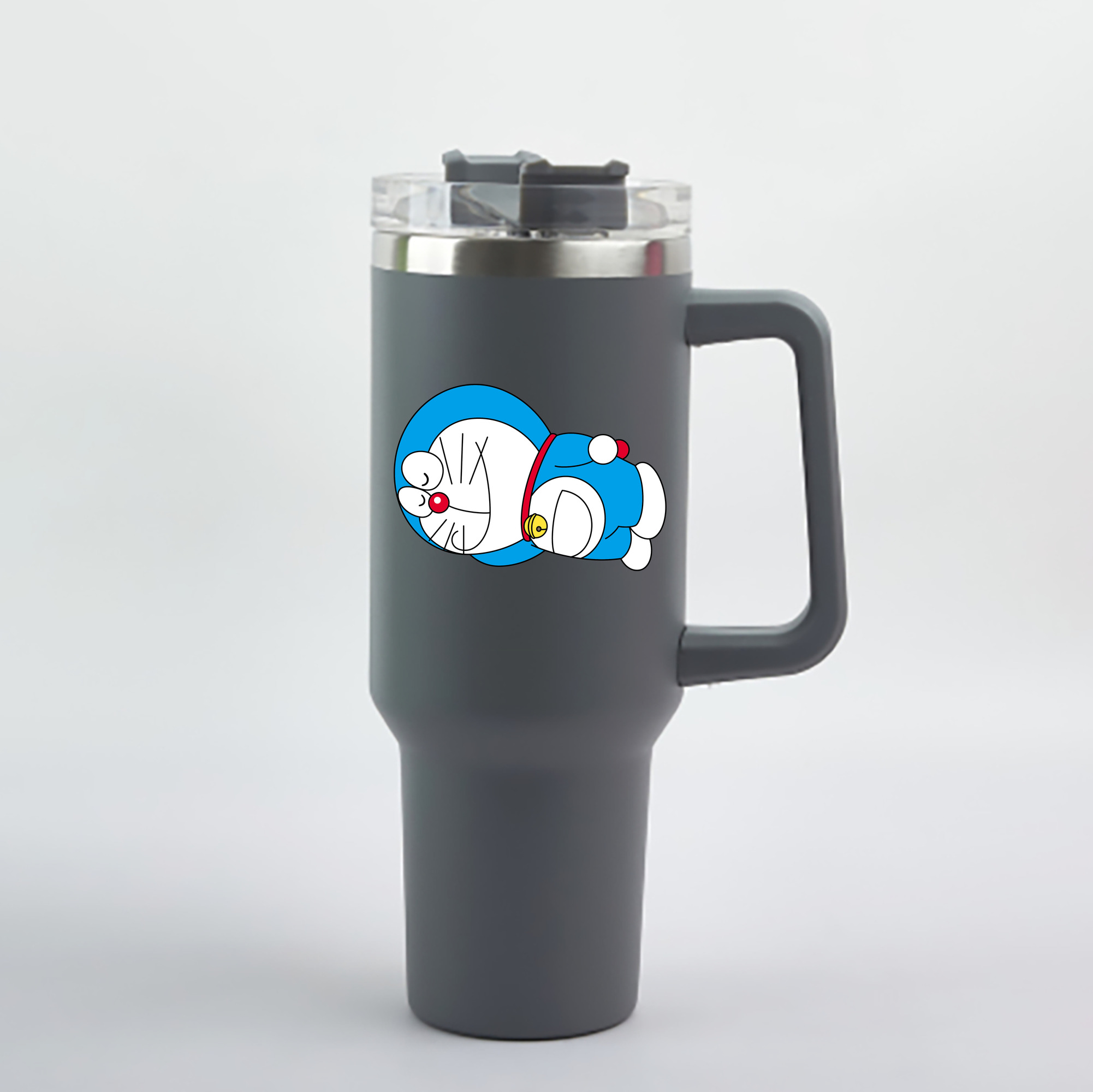 （画像用） ドラえもん Doraemon 1200mL車用タンブラー - クリスタルステッカー（プラスチックストロー付き）