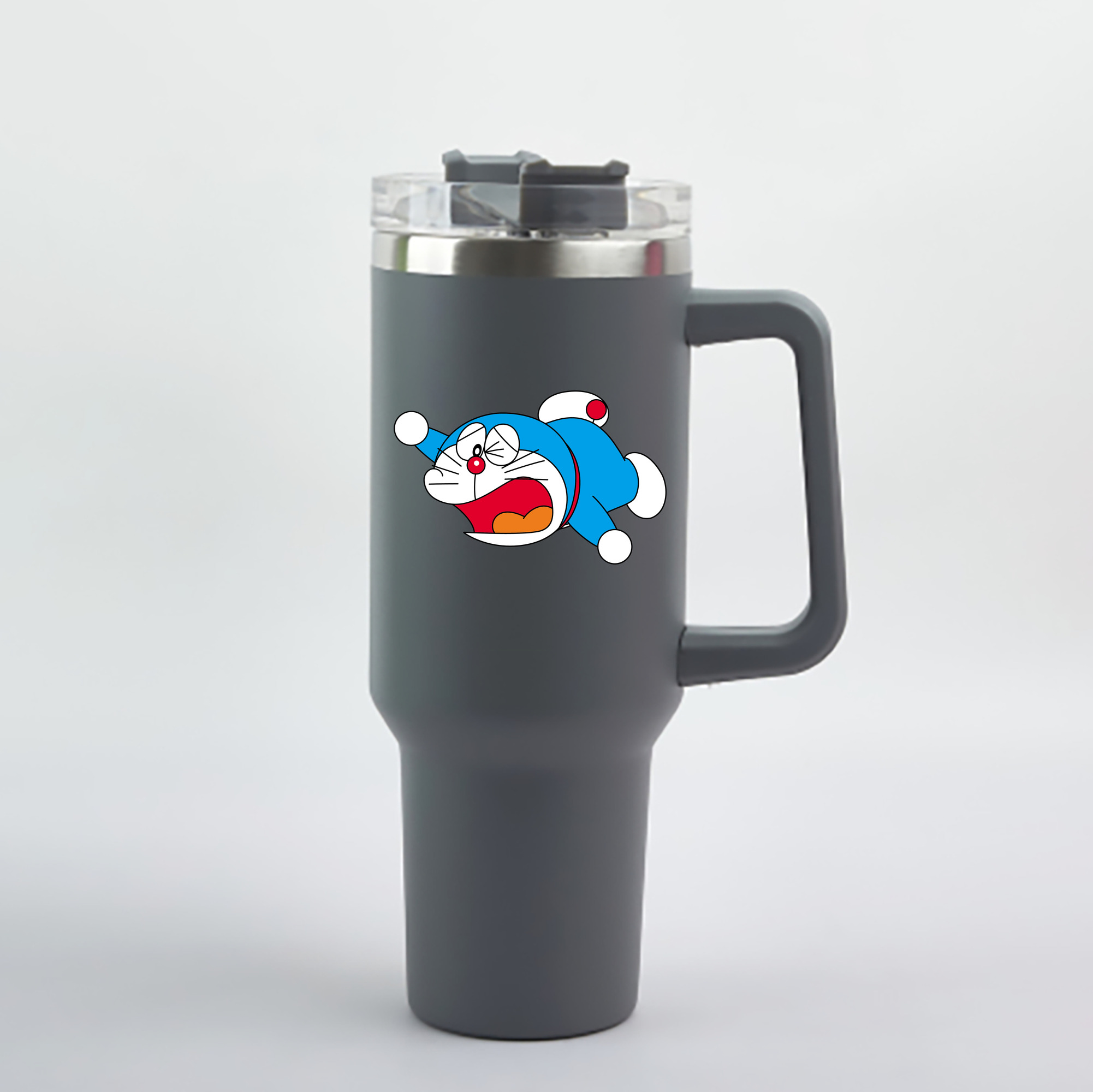 （画像用） ドラえもん Doraemon 1200mL車用タンブラー - クリスタルステッカー（プラスチックストロー付き）