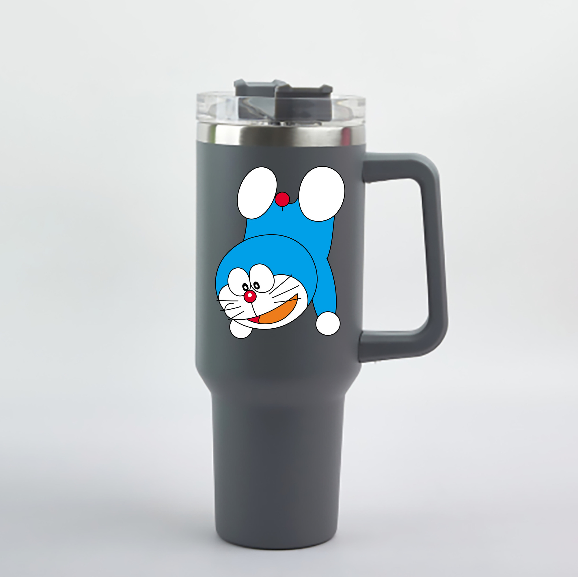 （画像用） ドラえもん Doraemon 1200mL車用タンブラー - クリスタルステッカー（プラスチックストロー付き）