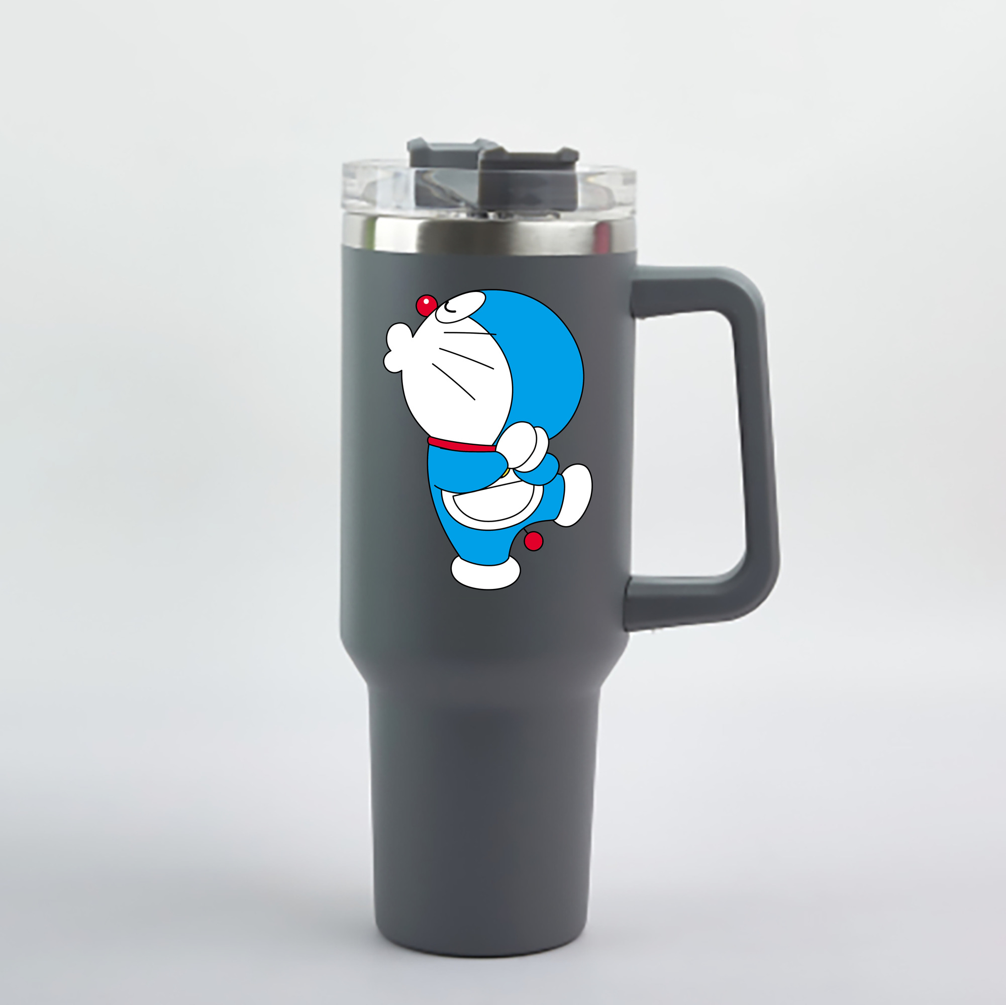 （画像用） ドラえもん Doraemon 1200mL車用タンブラー - クリスタルステッカー（プラスチックストロー付き）
