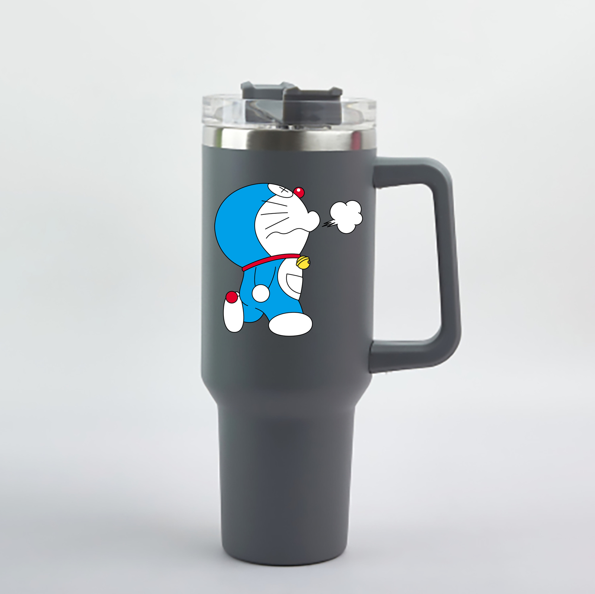 （画像用） ドラえもん Doraemon 1200mL車用タンブラー - クリスタルステッカー（プラスチックストロー付き）