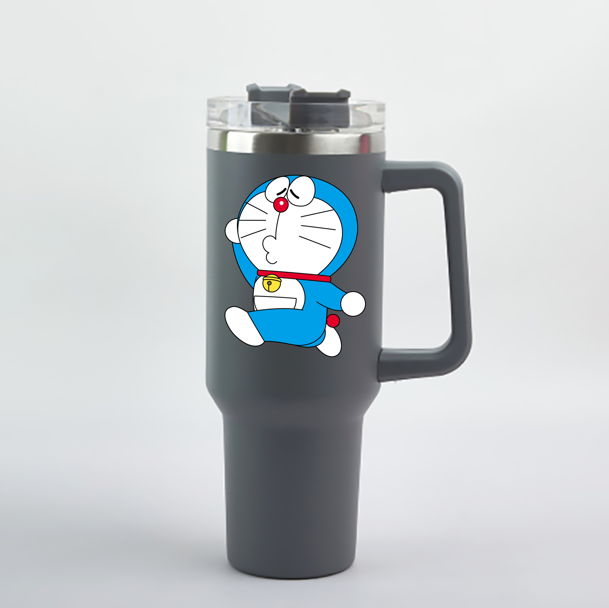 （画像用） ドラえもん Doraemon 1200mL車用タンブラー - クリスタルステッカー（プラスチックストロー付き）