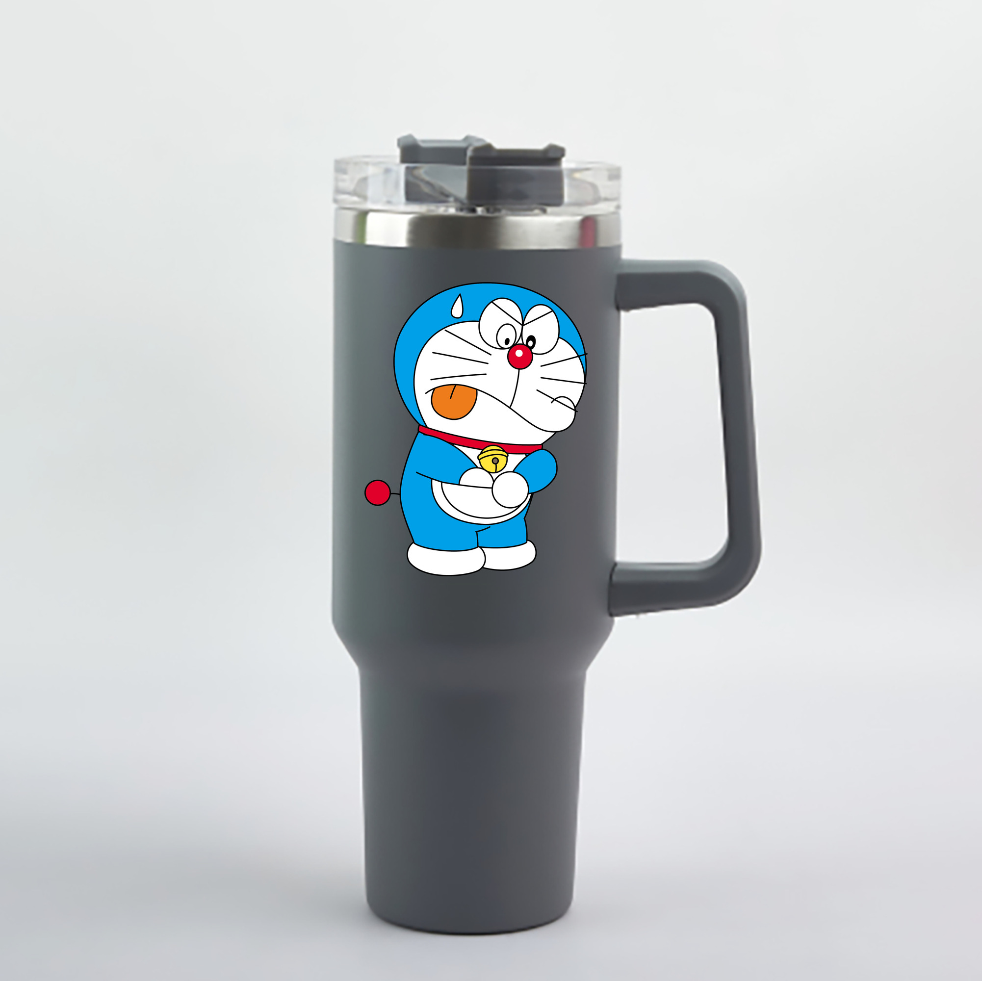 （画像用） ドラえもん Doraemon 1200mL車用タンブラー - クリスタルステッカー（プラスチックストロー付き）